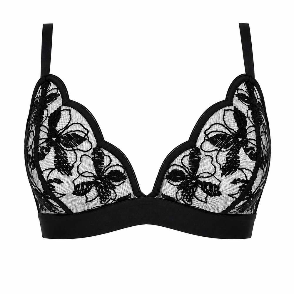 Lettre d'Amour Bralette - Black in black | huit-lingerie