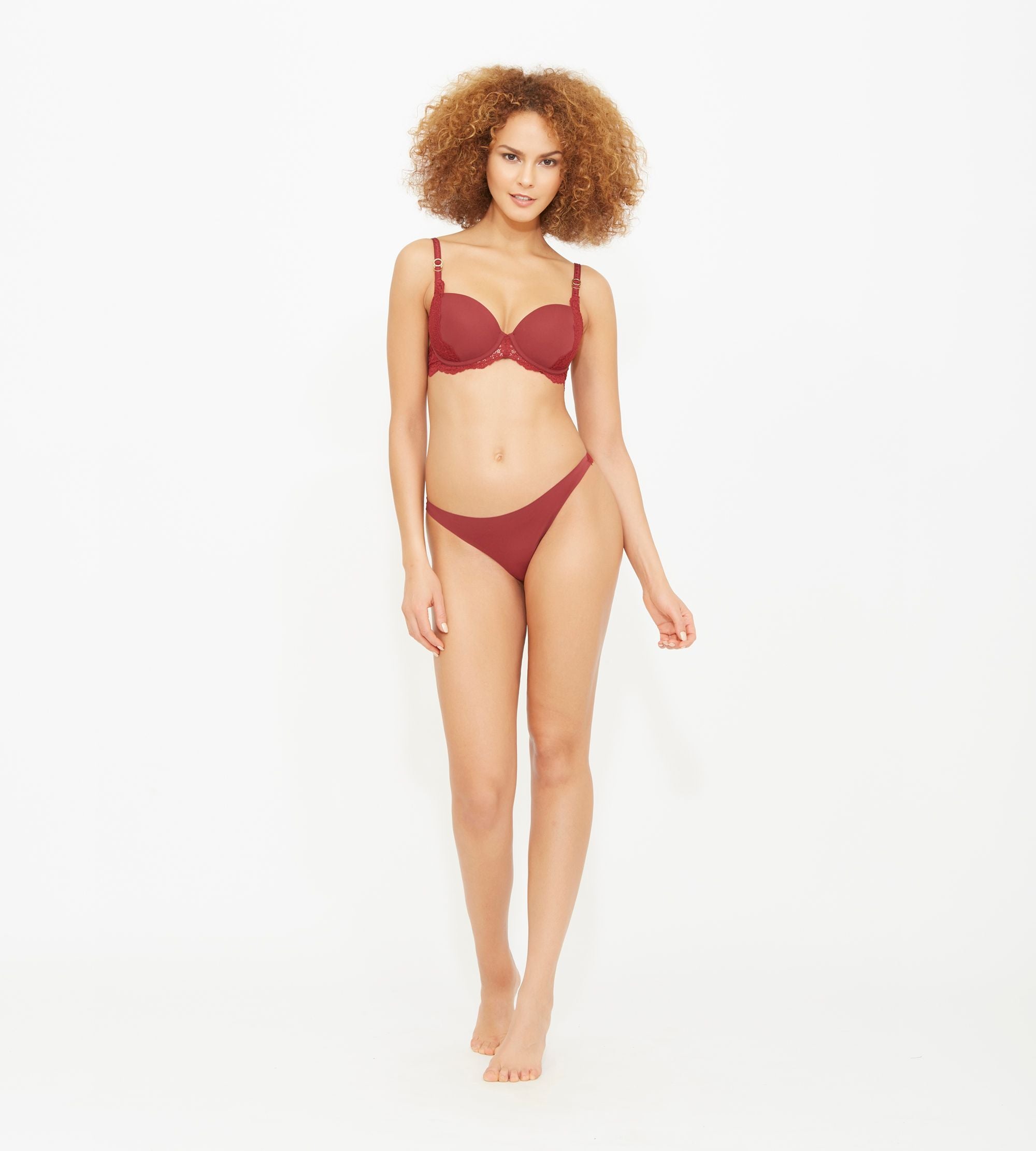 Stella McCartney Stella Smooth & Lace Thong in red