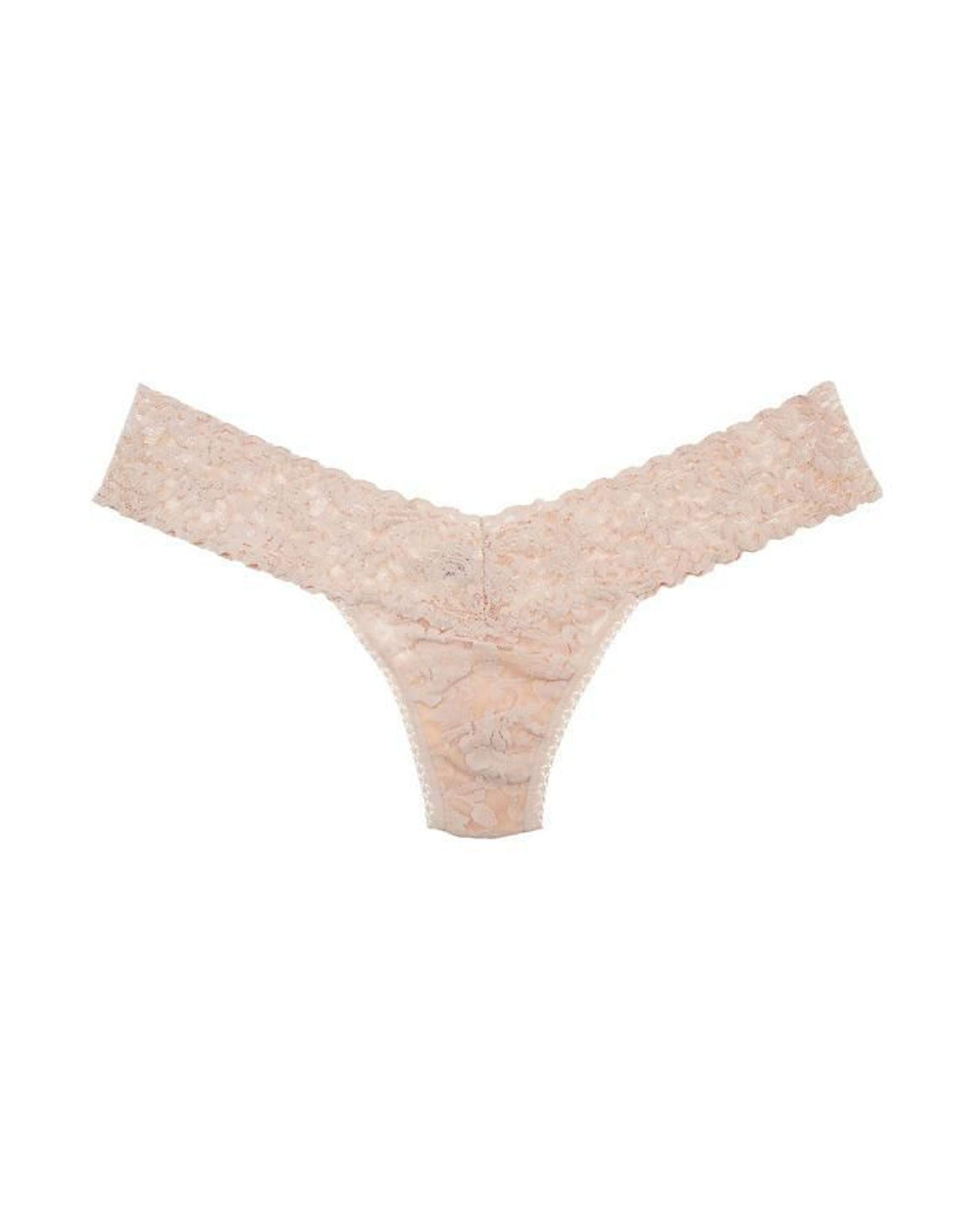 Hanky Panky Signature Lace Low-Rise Thong in beige