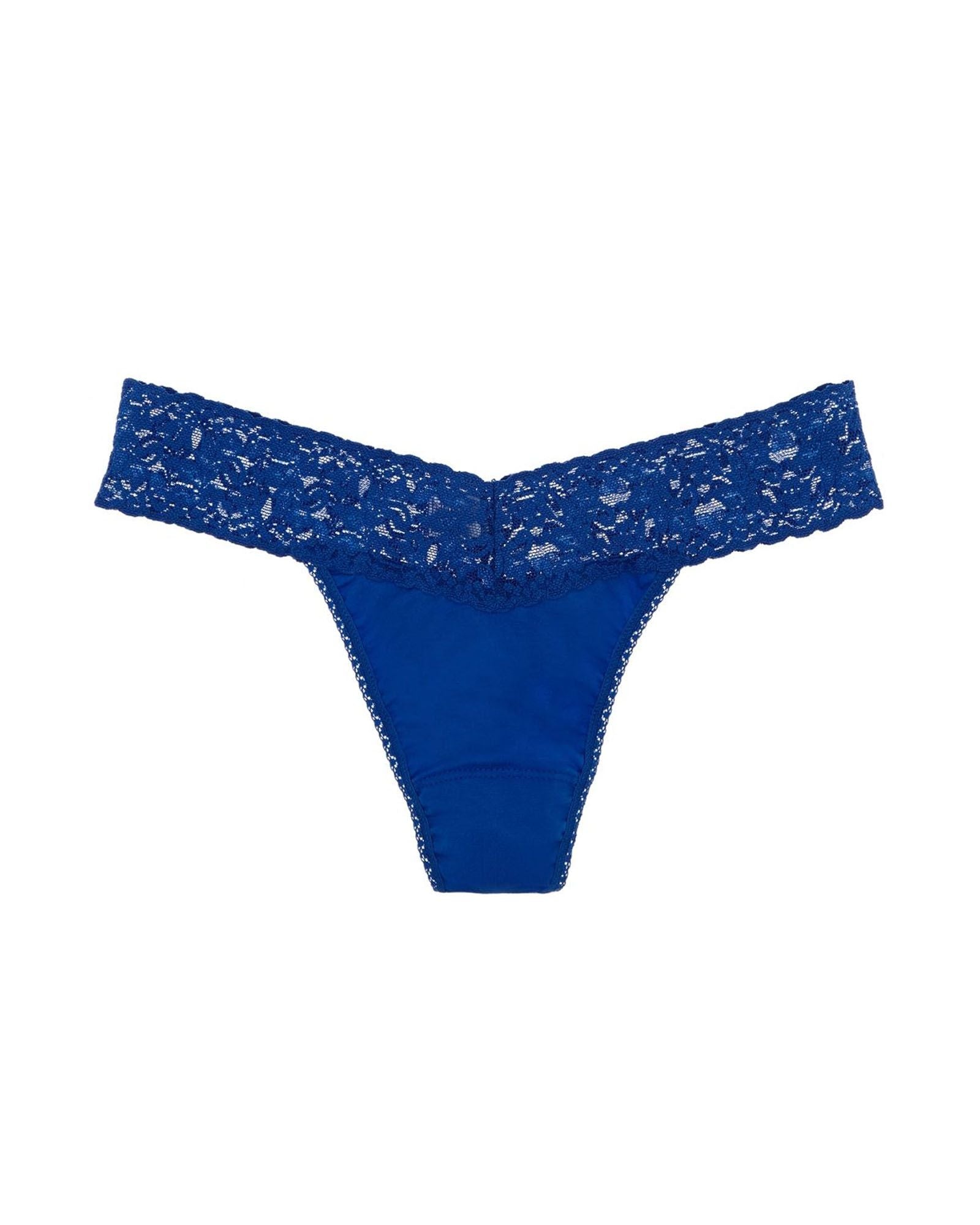 Hanky Panky Signature Lace Original Rise Thong in blue