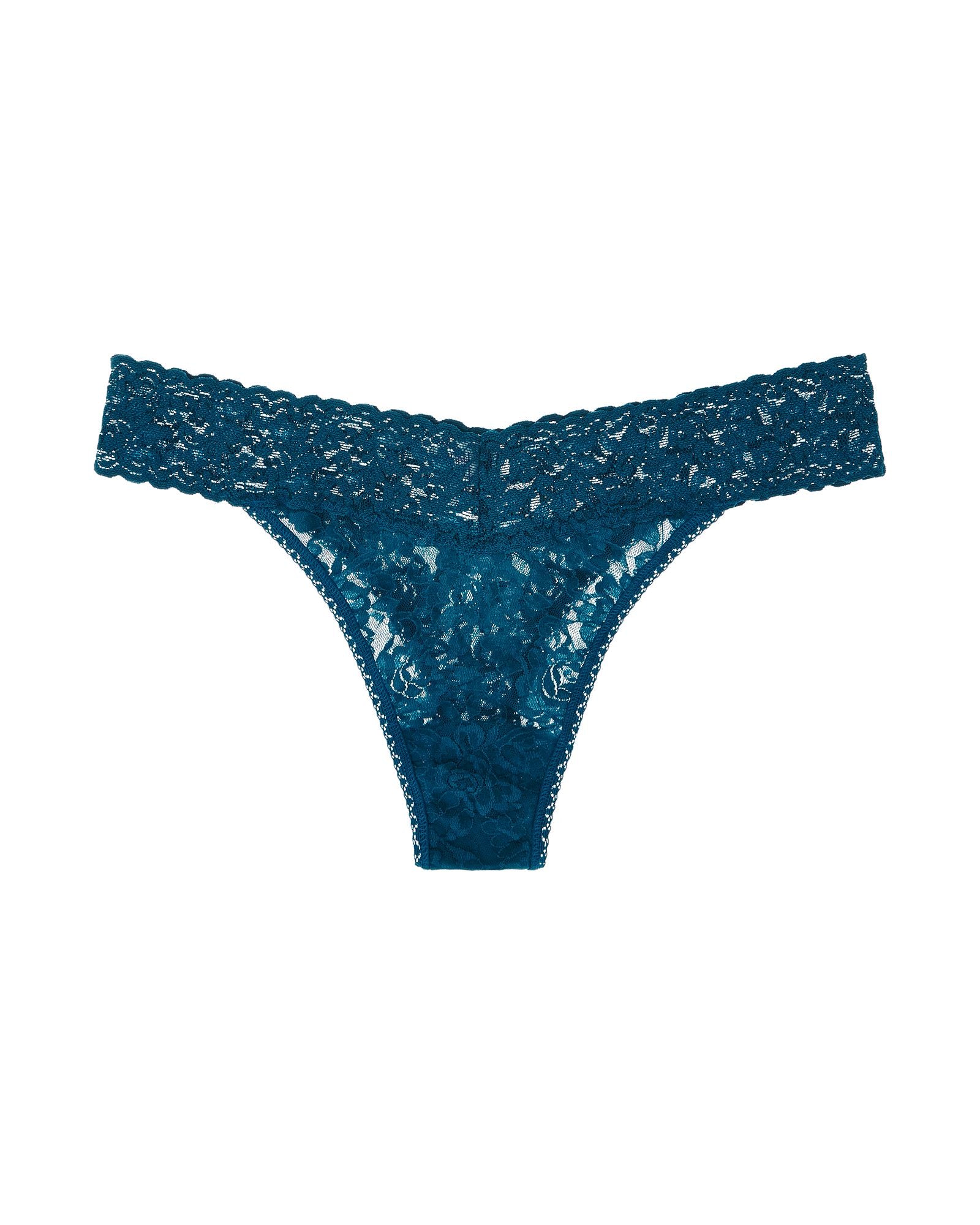 Hanky Panky Signature Lace Original Rise Thong in blue