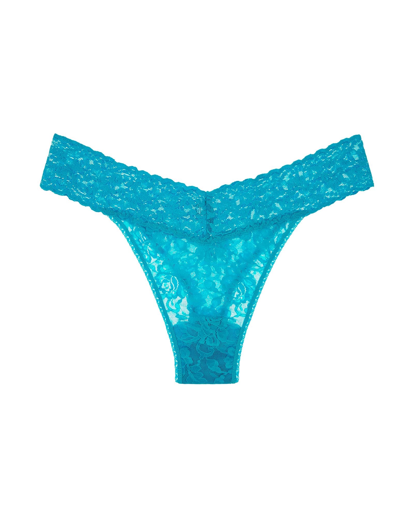 Hanky Panky Signature Lace Original Rise Thong in blue