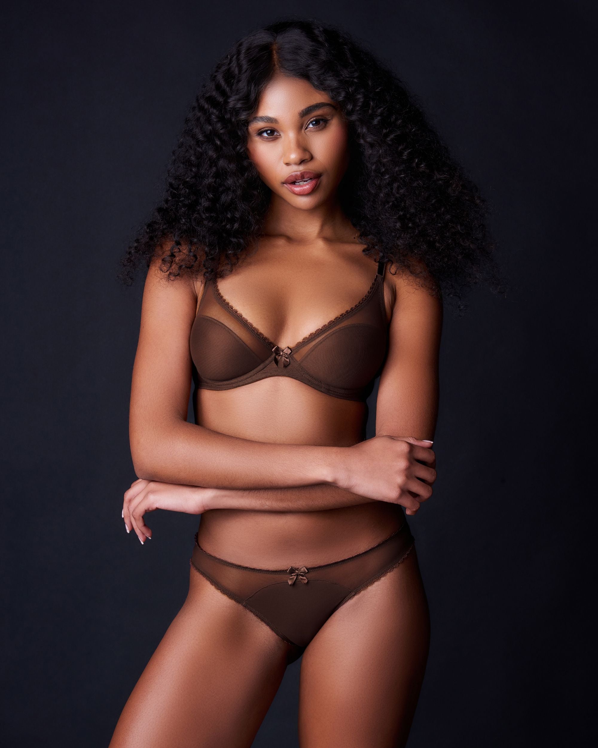 Journelle Victoire Plunge Bra in brown
