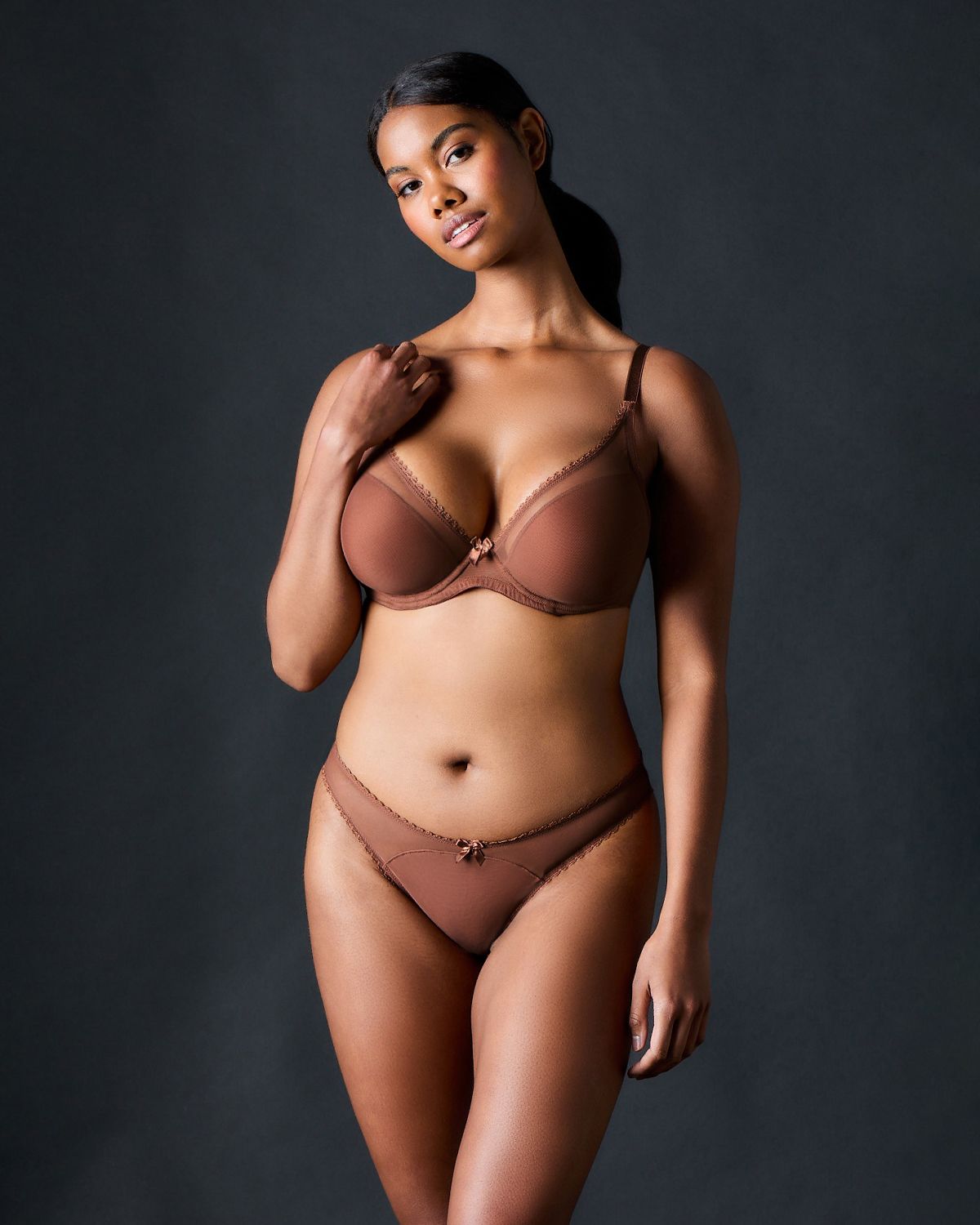 Journelle Victoire Plunge Bra in brown