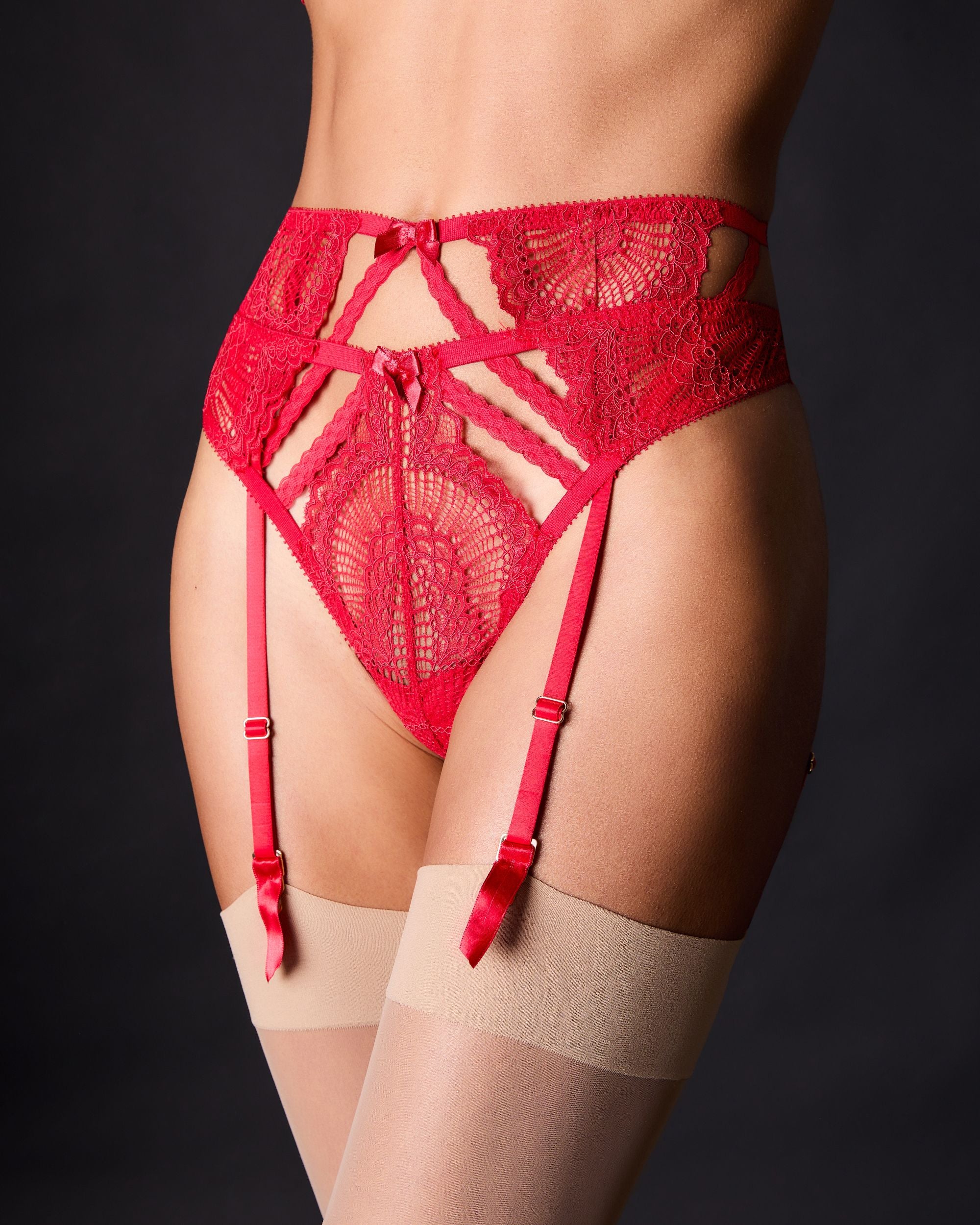 Journelle Natalia Suspender Belt in red