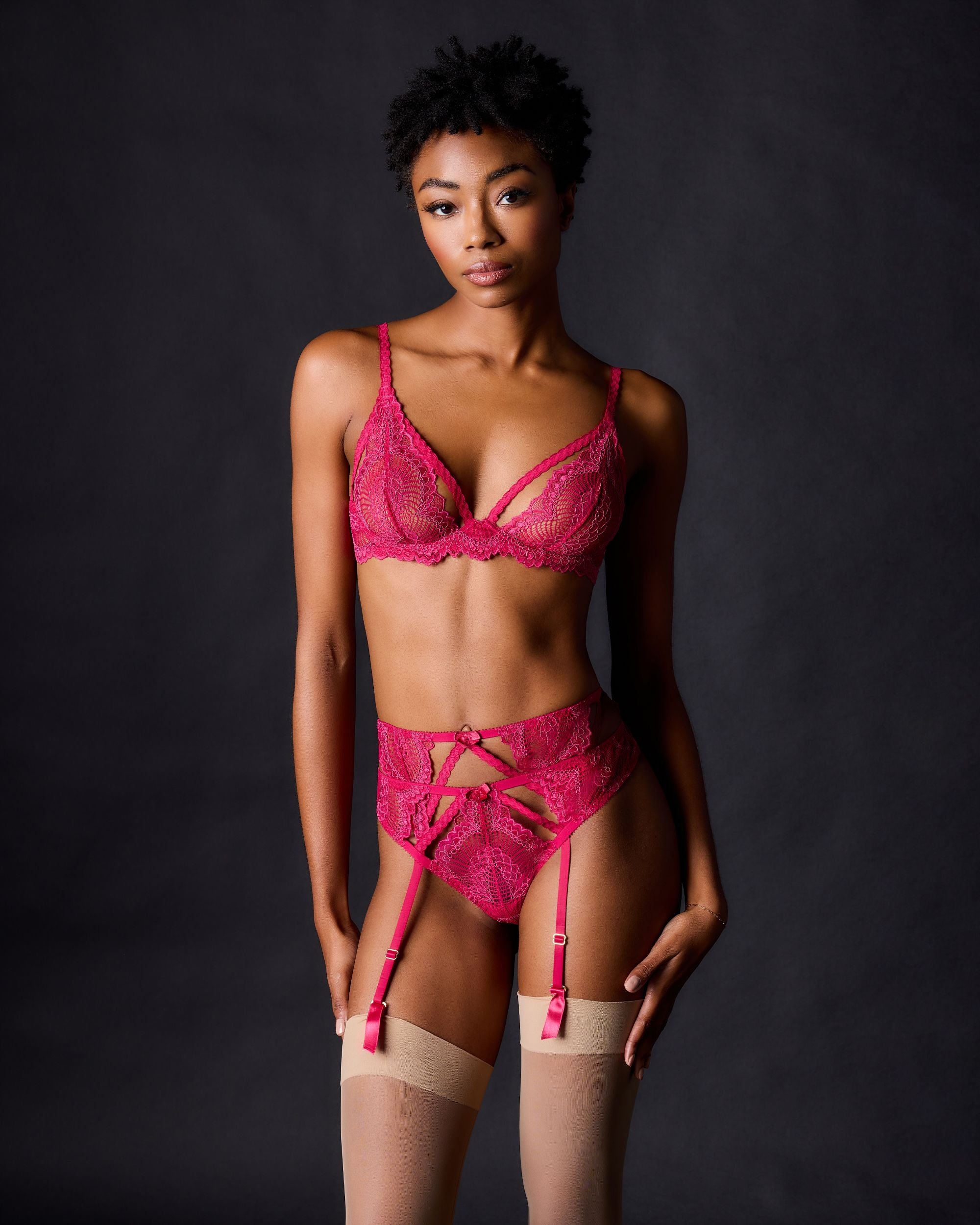 Journelle Natalia Suspender Belt in pink