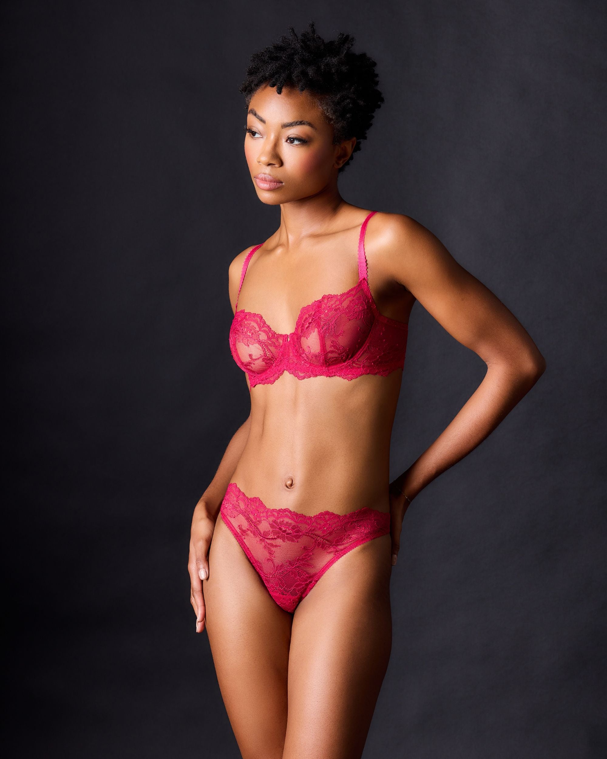 Journelle Anais Low Balconette Bra in pink