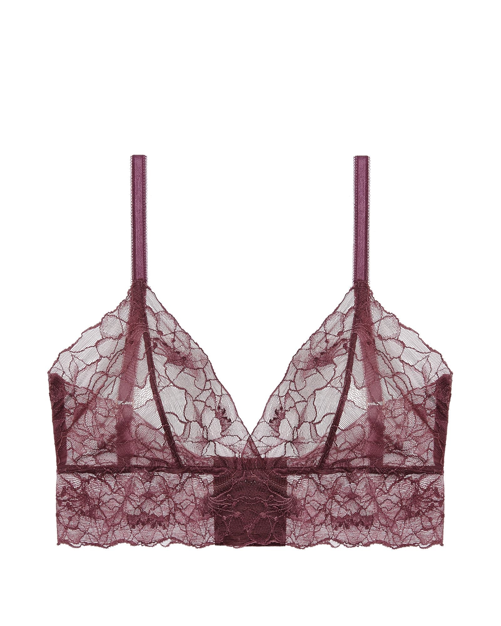 Samantha Chang All Lace Glamour Longline Bra in purple