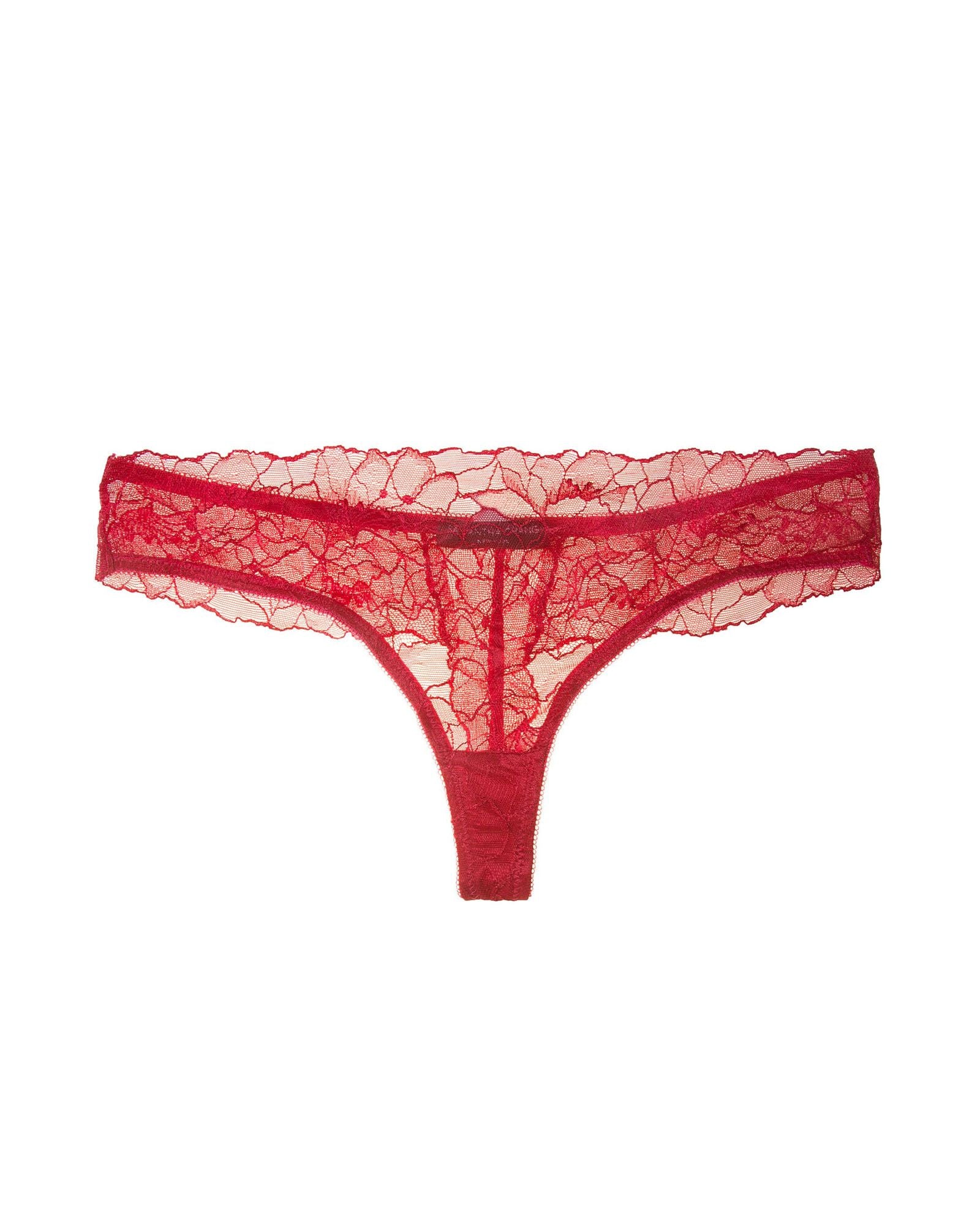 Samantha Chang All Lace Glamour Thong in red