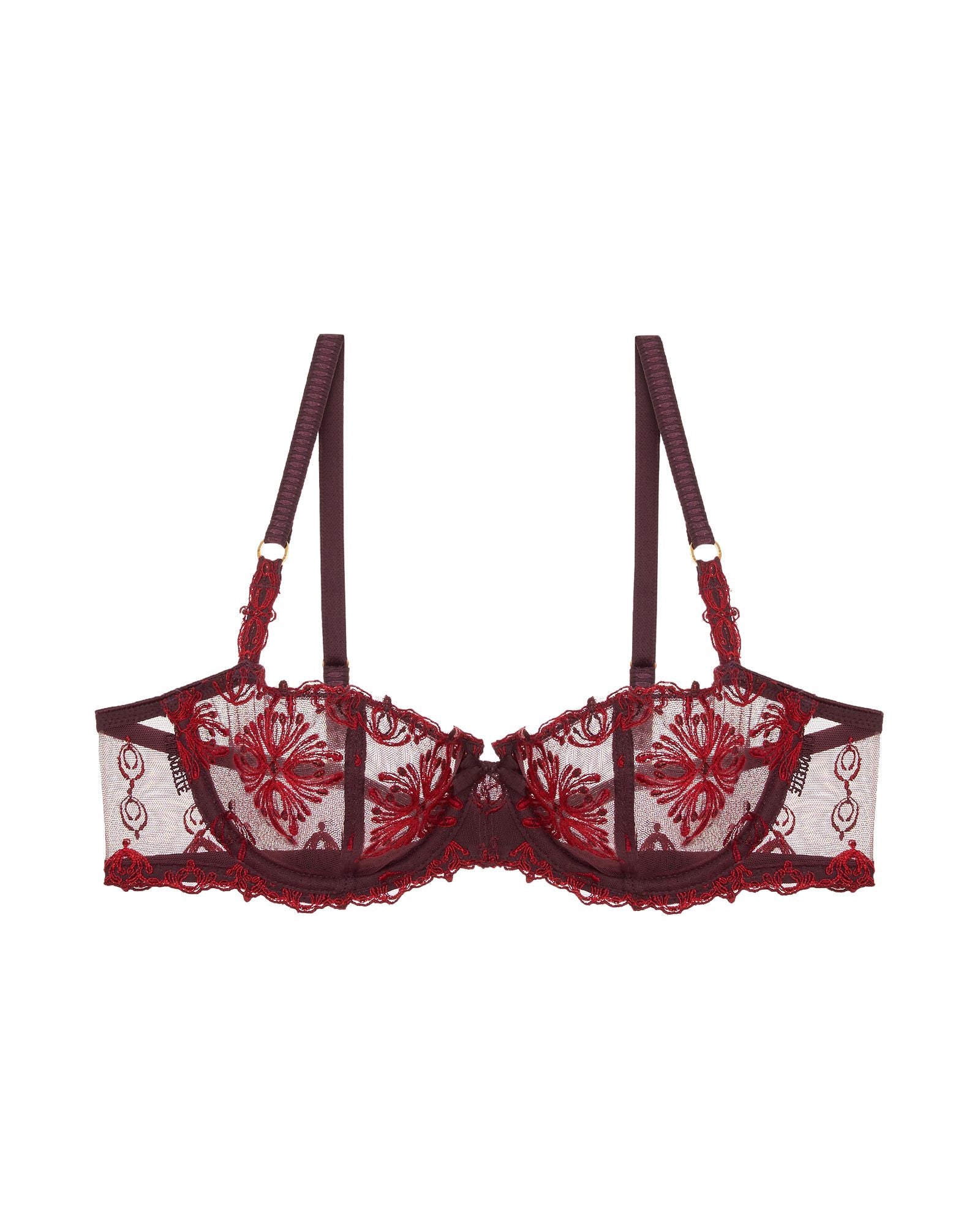 Chantelle Champs Elysees Lace Demi Bra in red