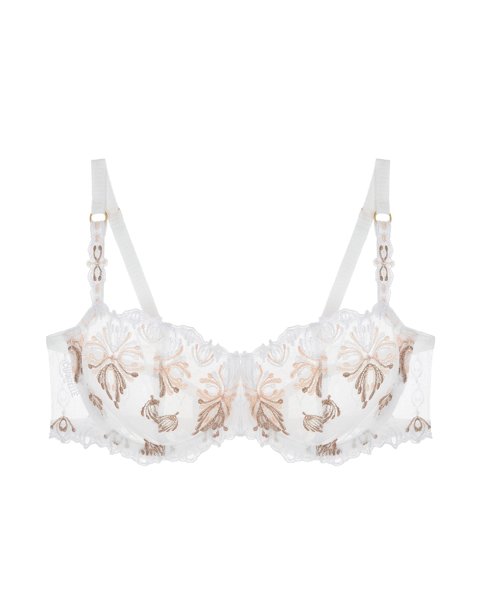Chantelle Champs Elysees Lace Demi Bra in white