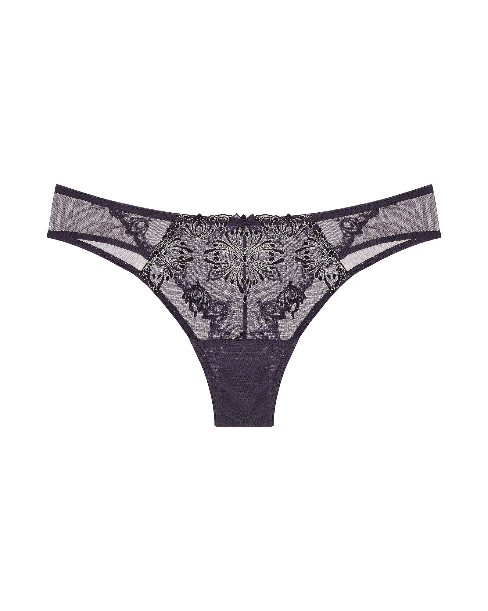 Chantelle Champs Elysees Lace Thong in gray