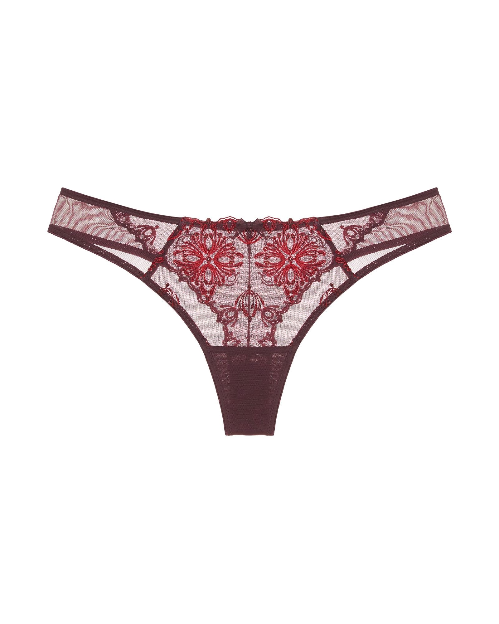 Chantelle Champs Elysees Lace Thong in red