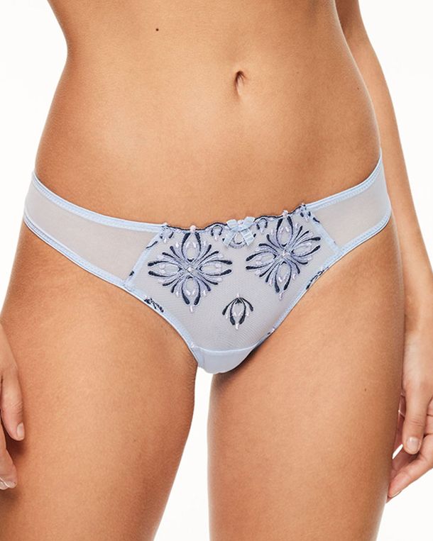 Chantelle Champs Elysees Lace Thong in blue