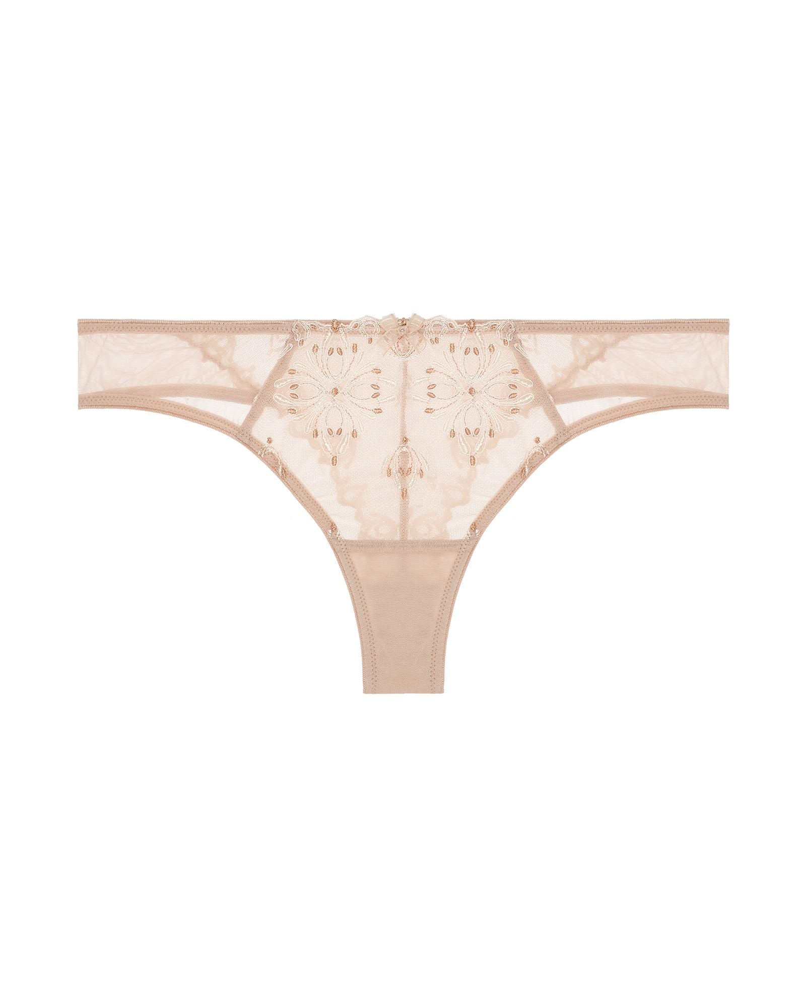 Chantelle Champs Elysees Lace Thong in beige