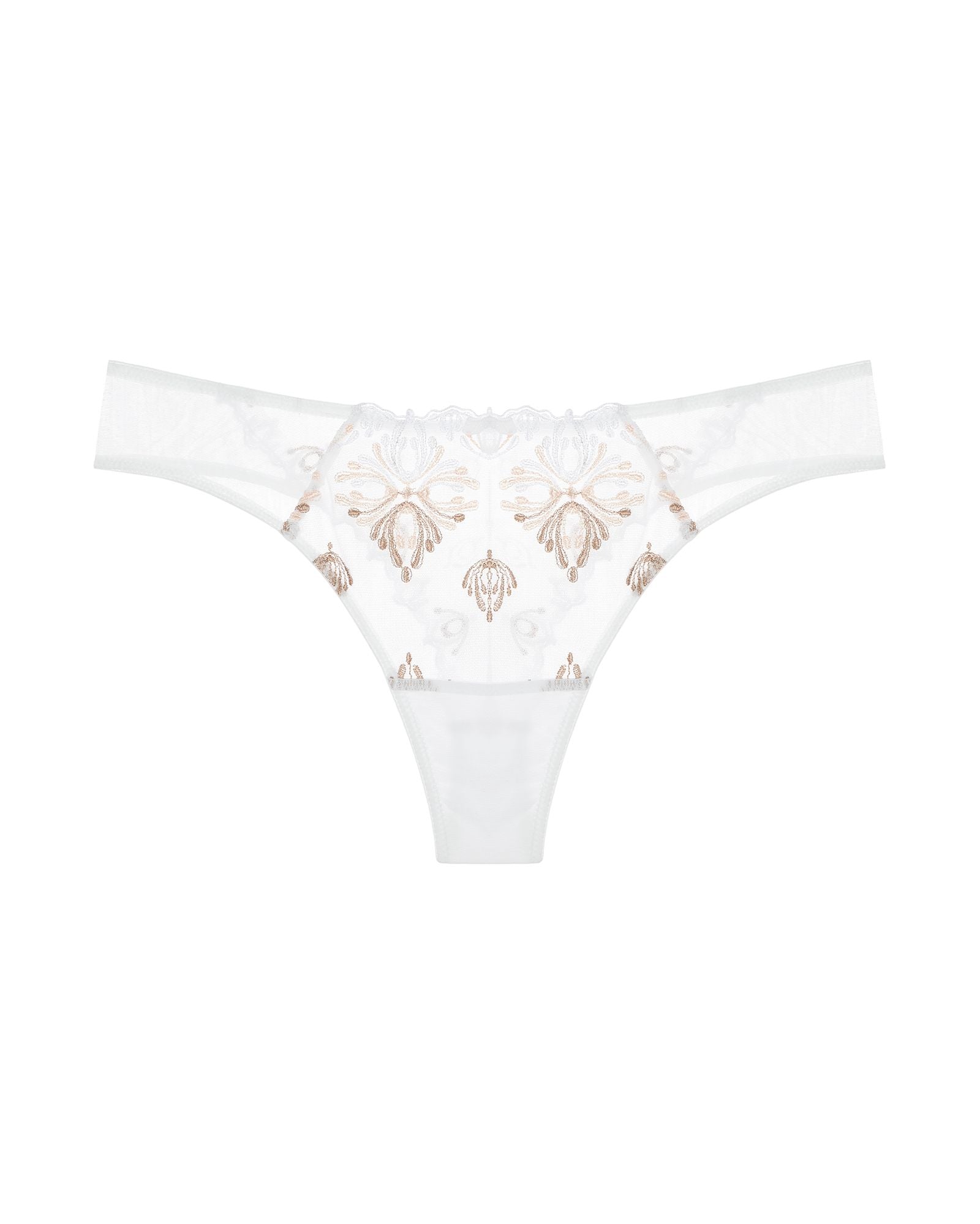 Chantelle Champs Elysees Lace Thong in white