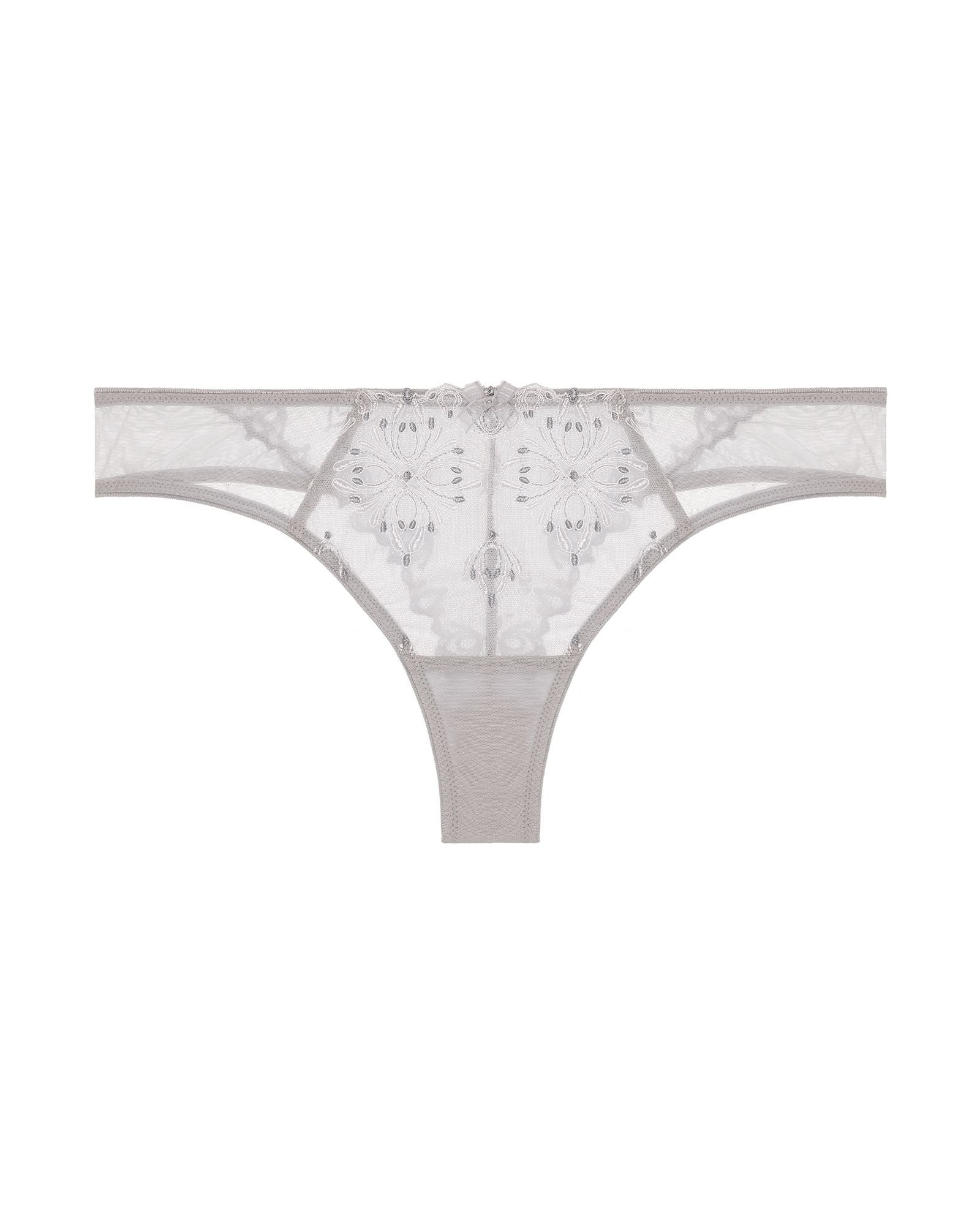 Chantelle Champs Elysees Lace Thong in gray