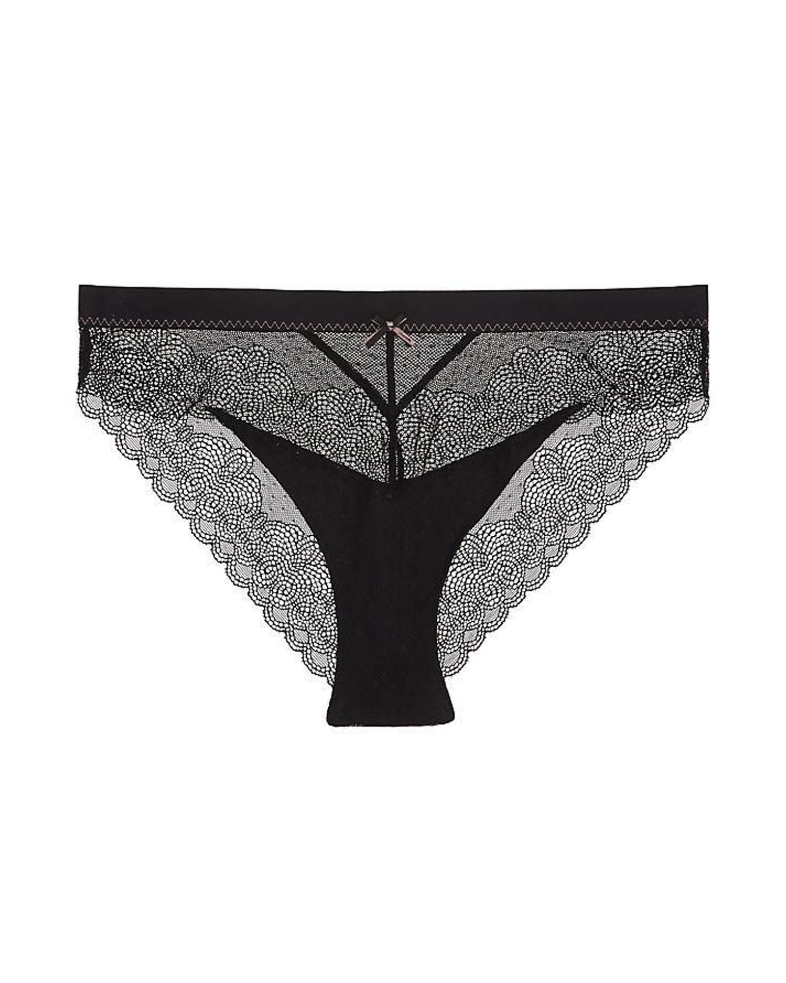Chantelle Le Marais Lace Cheeky Bikini in black