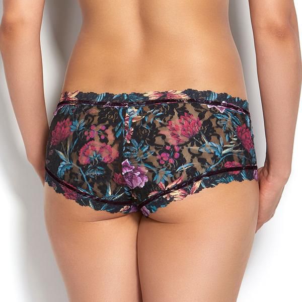 Hanky Panky Moody Blooms Boyshort in black