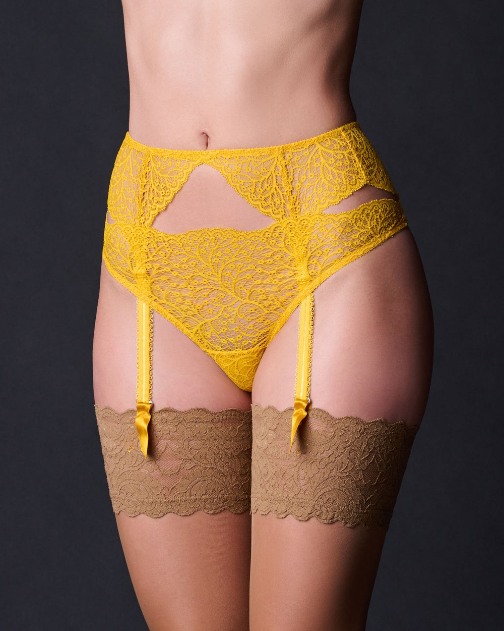 Journelle Allegra Suspender Belt in yellow