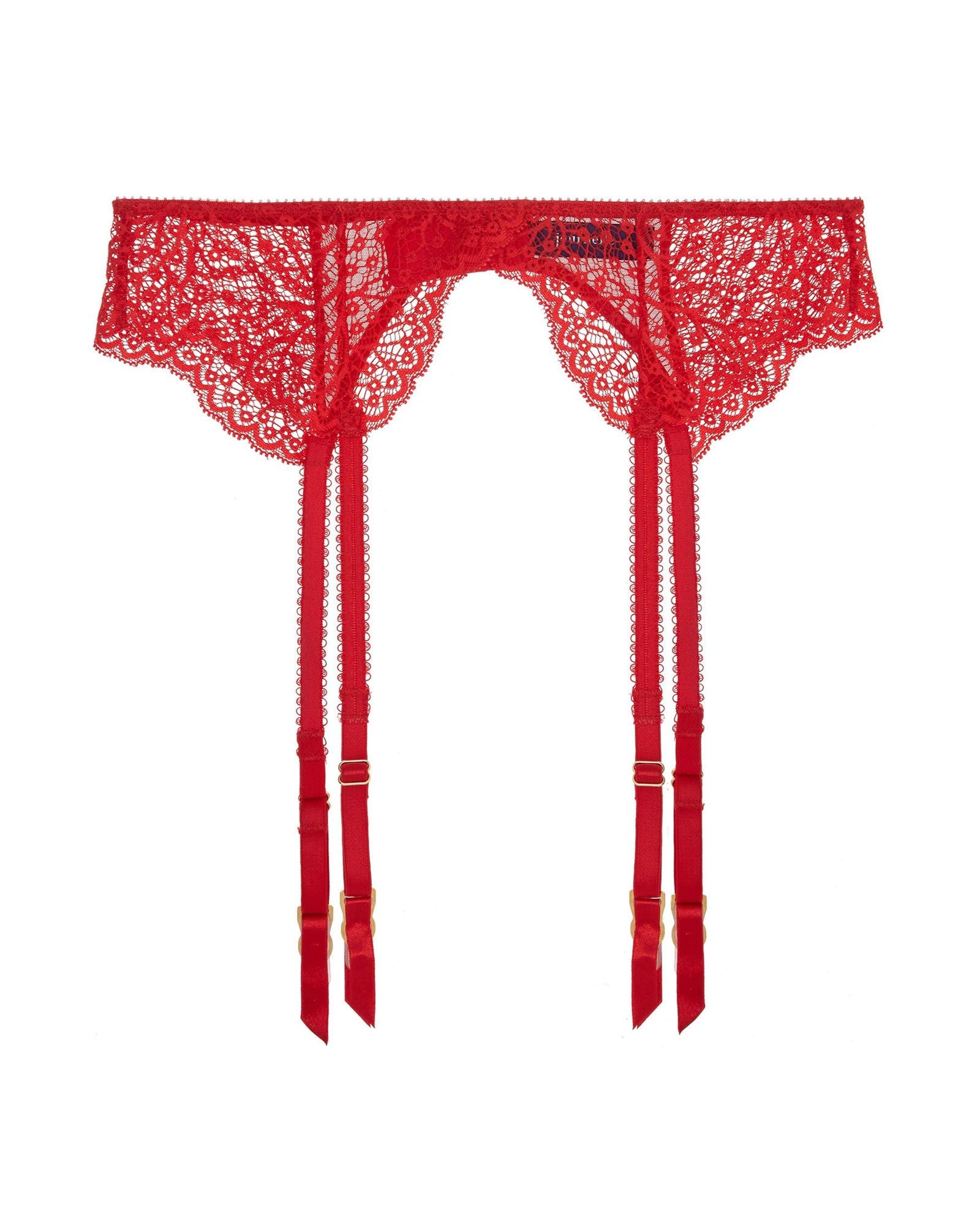 Journelle Allegra Suspender Belt in red
