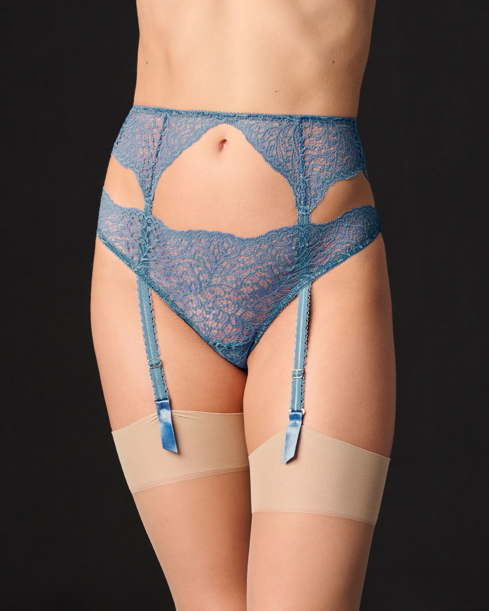 Journelle Allegra Suspender Belt in blue