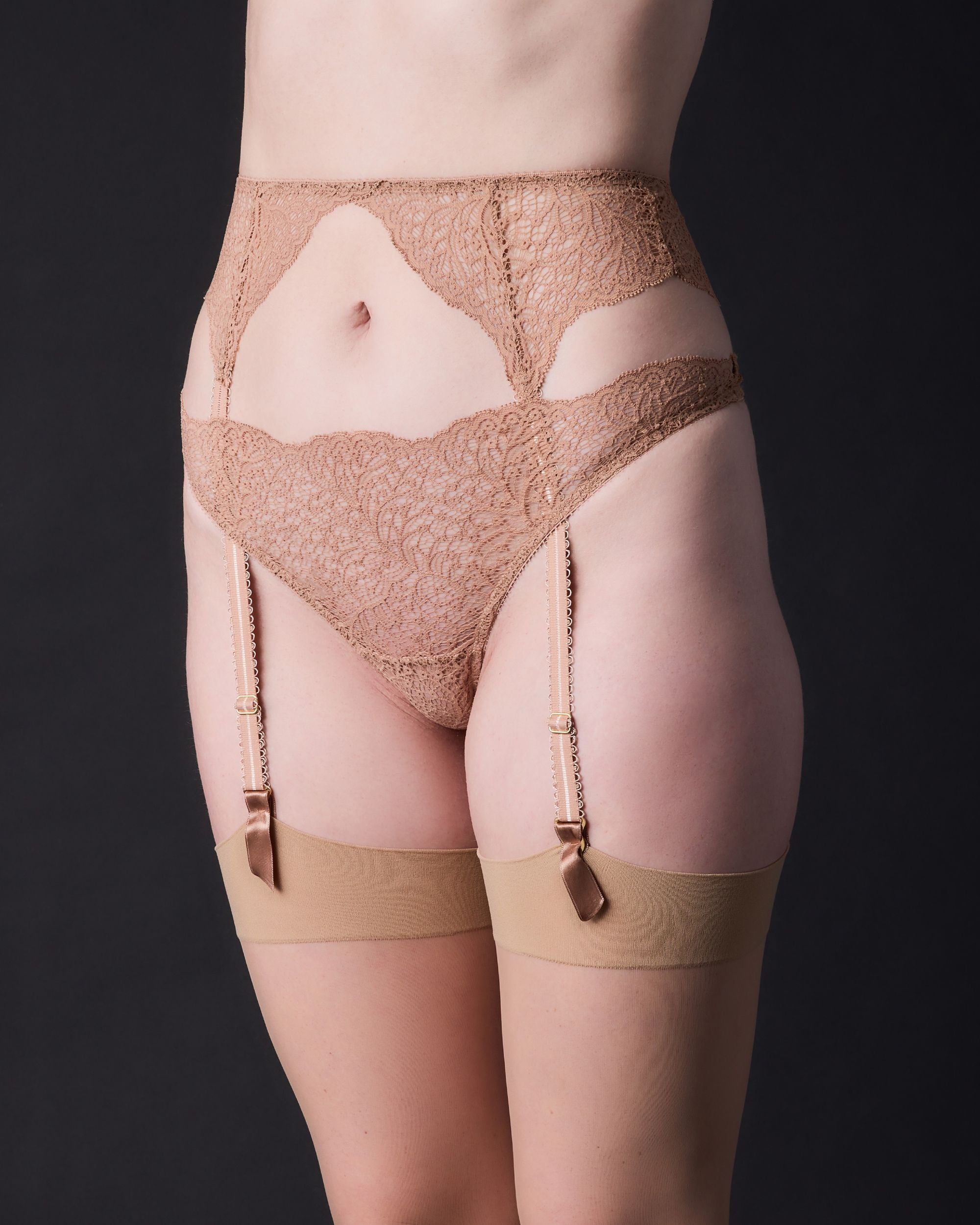 Journelle Allegra Suspender Belt in beige
