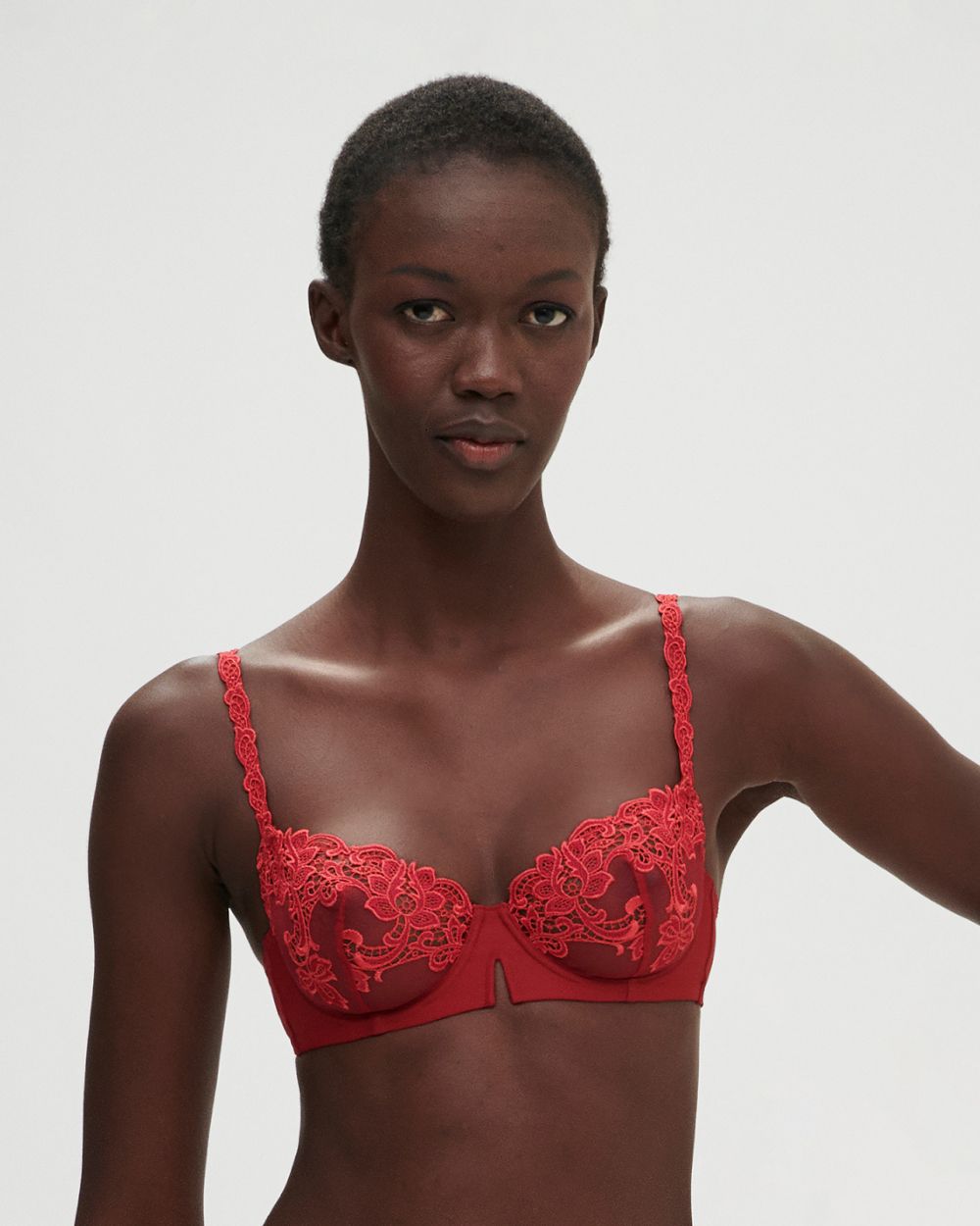 Simone Perele Saga Tattoo Demi Cup Bra in red