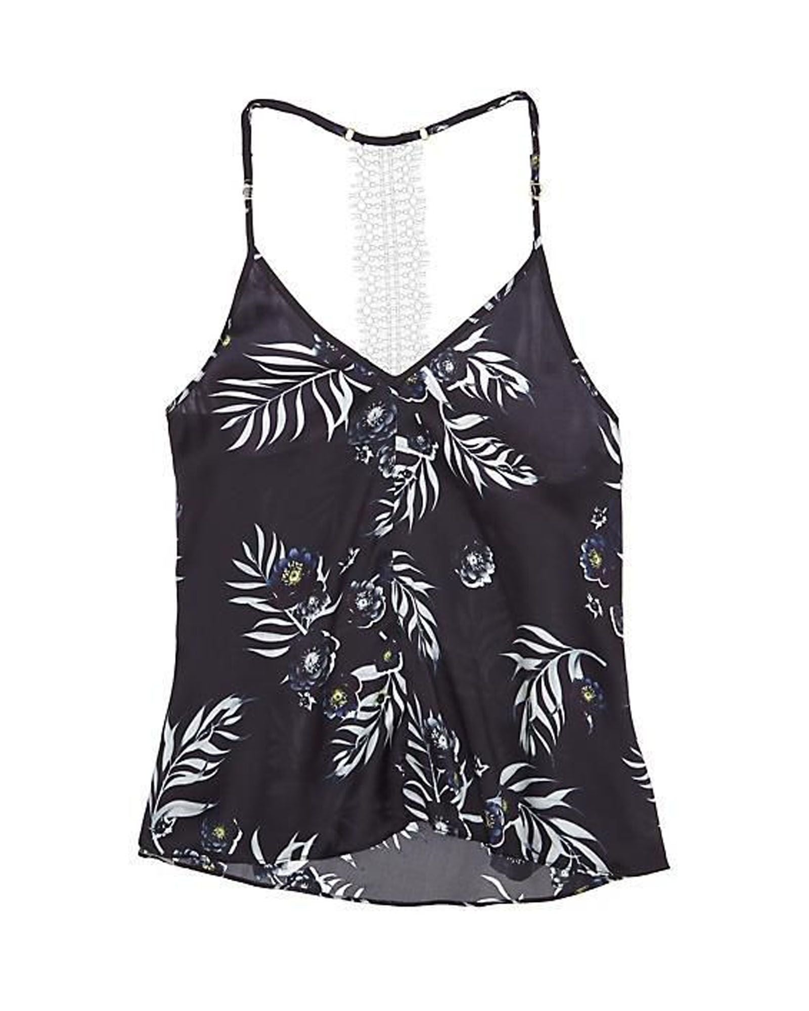 Violet & Wren Nightshade Lace Back Cami in blue