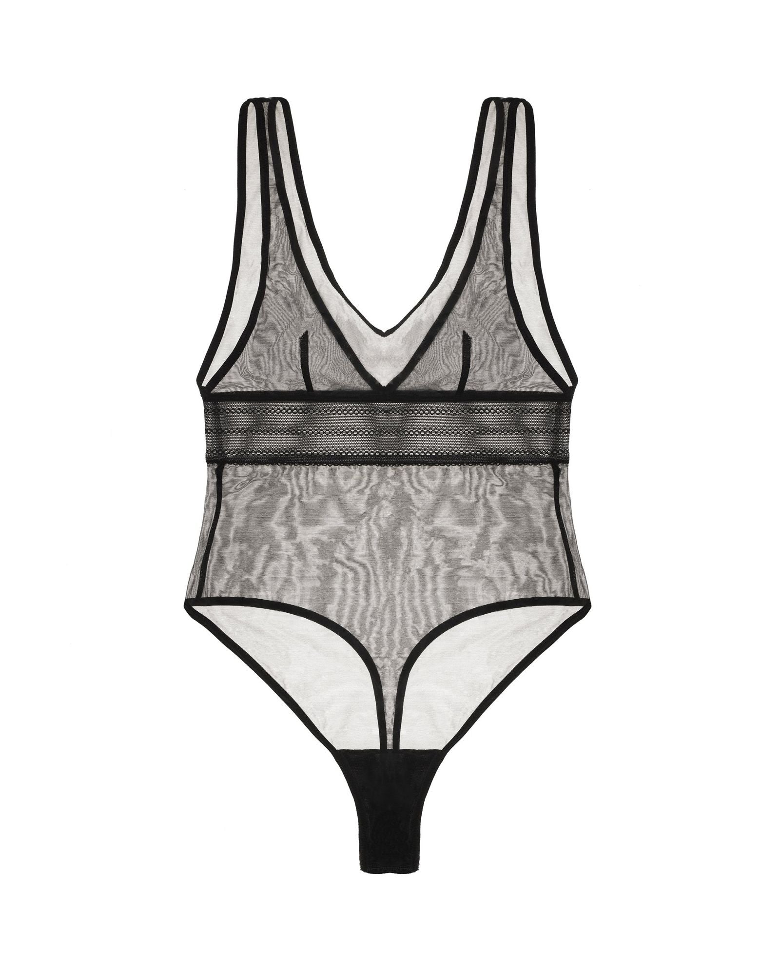 Else Bare High Leg Bodysuit in black