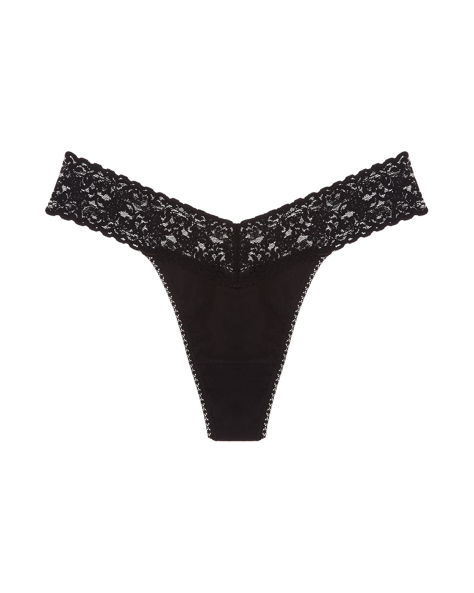 Hanky Panky Supima Cotton Original Rise Thong in black