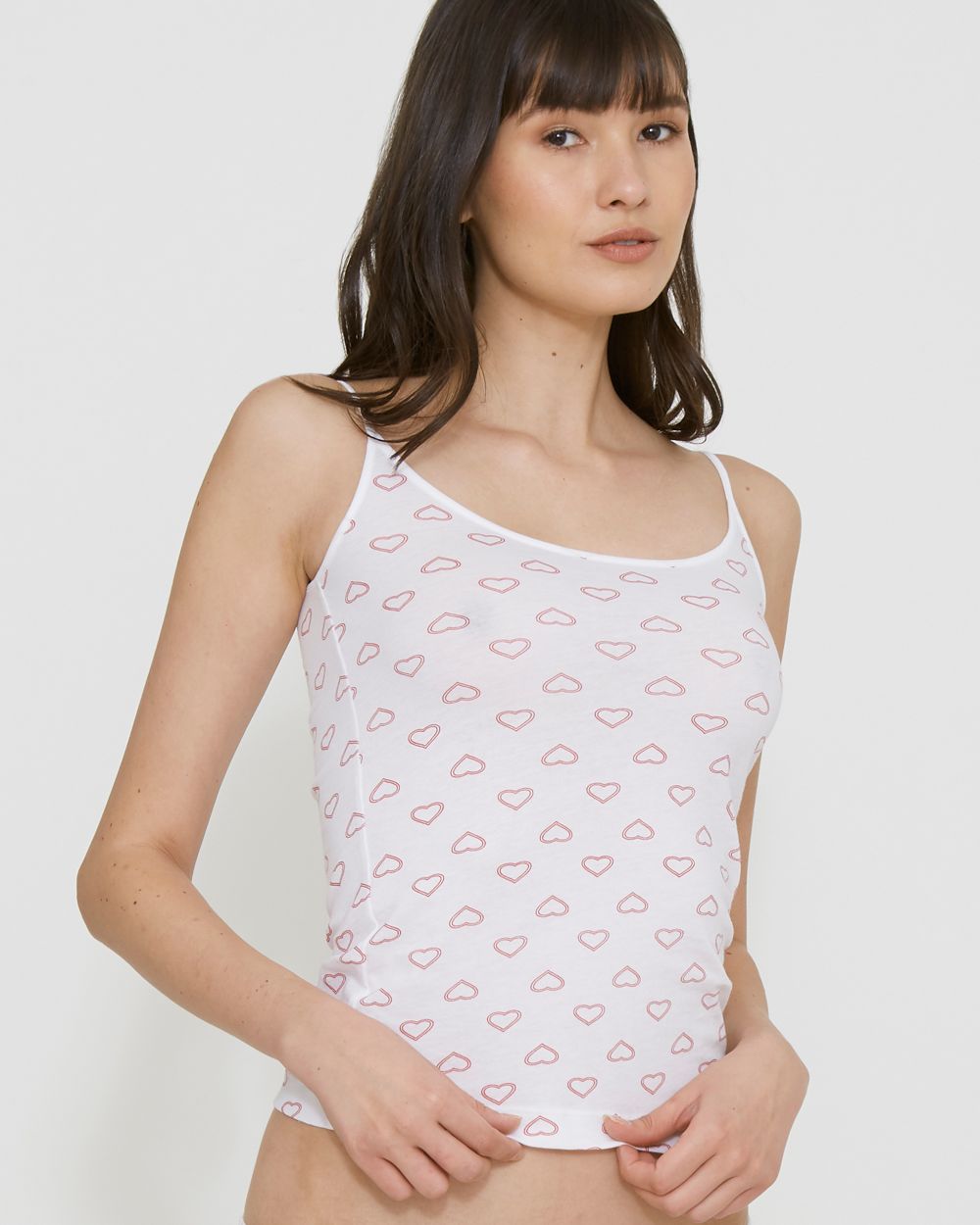 Only Hearts Twin Hearts Simple Cami in white