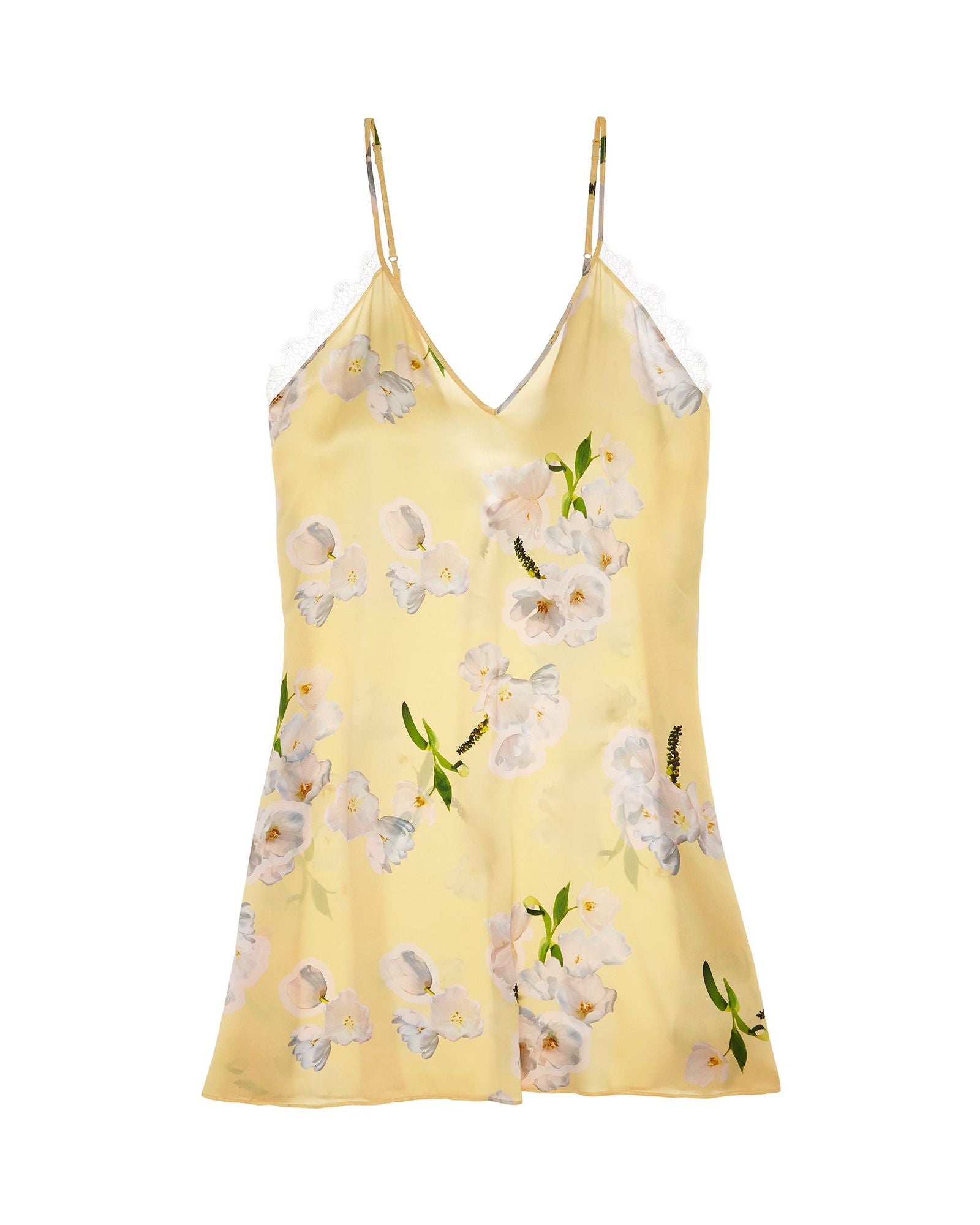 Violet & Wren Sundrenched Tulip Lace Trim Slip in yellow