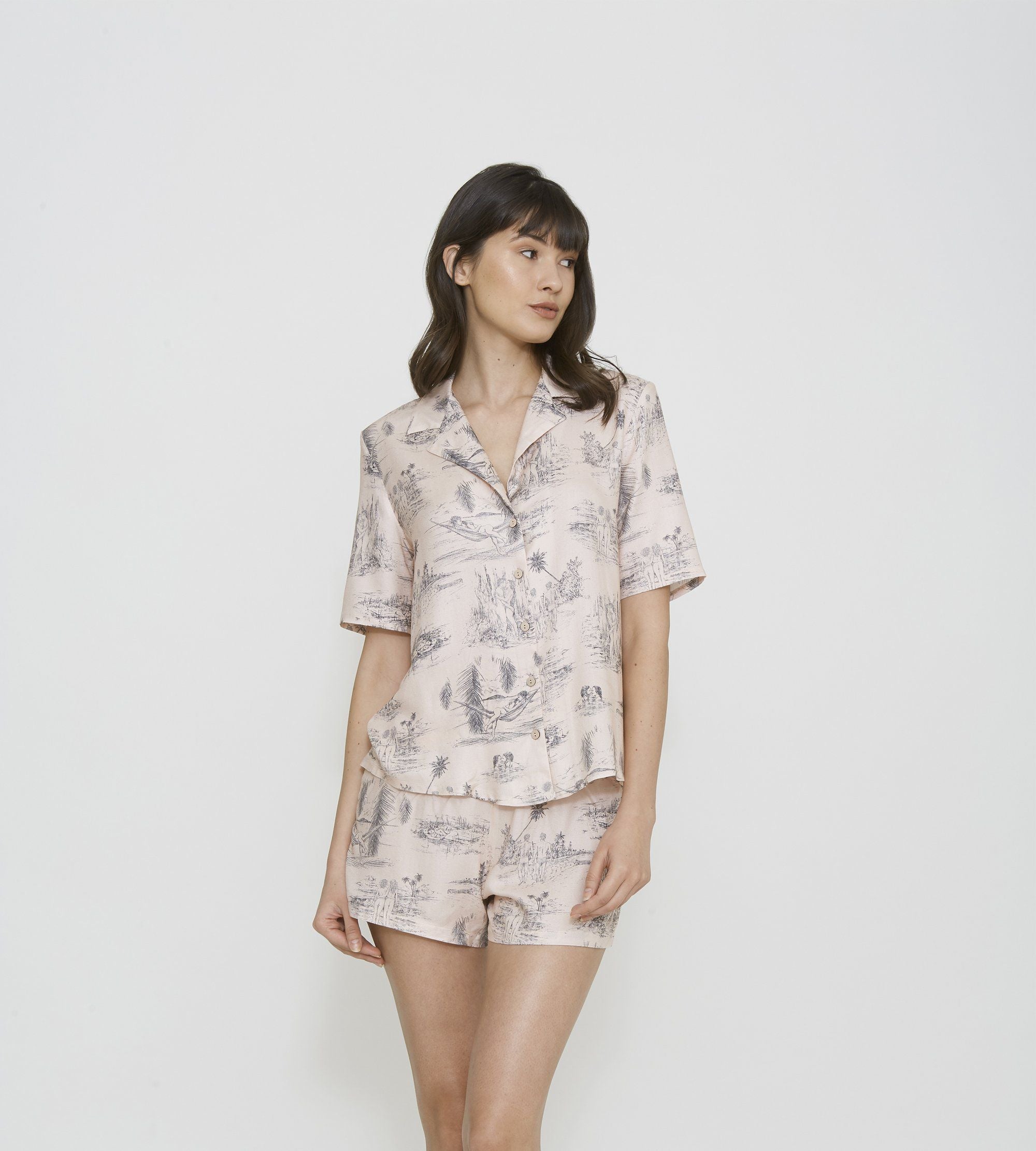 Only Hearts Desert Island Lovers Short Sleeve Shirt in pink