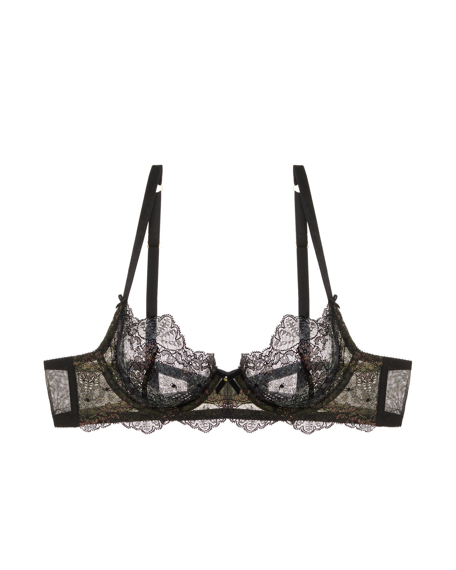 Dita Von Teese Lurex Lace Underwire Bra in black