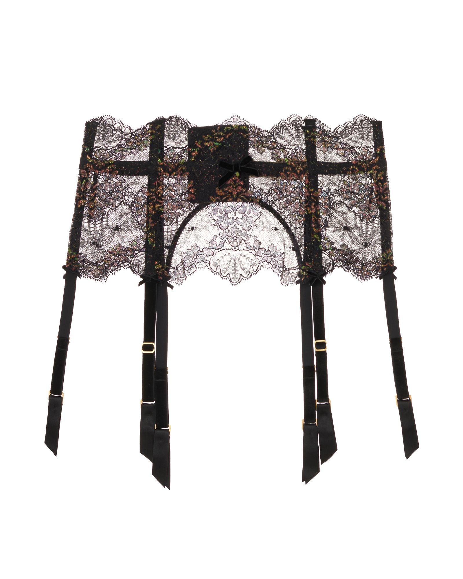 Dita Von Teese Lurex Lace Suspender in black