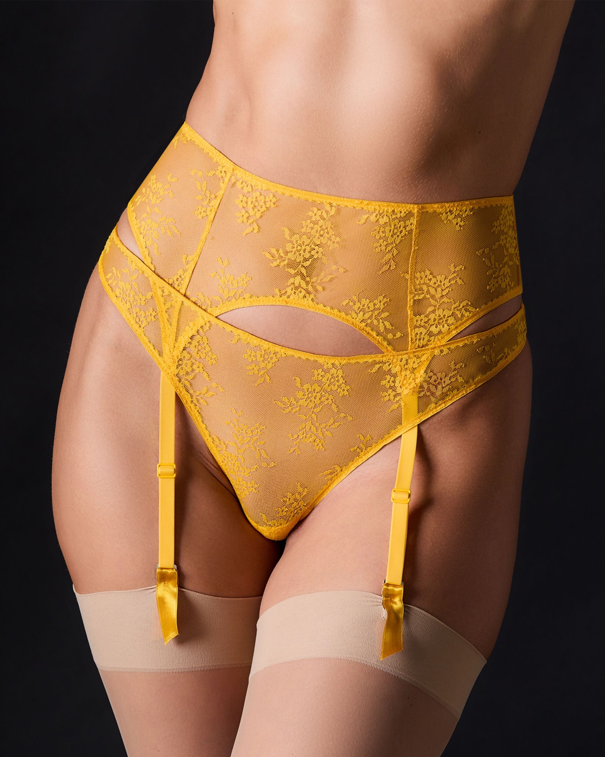 Journelle Romy Suspender Belt in yellow