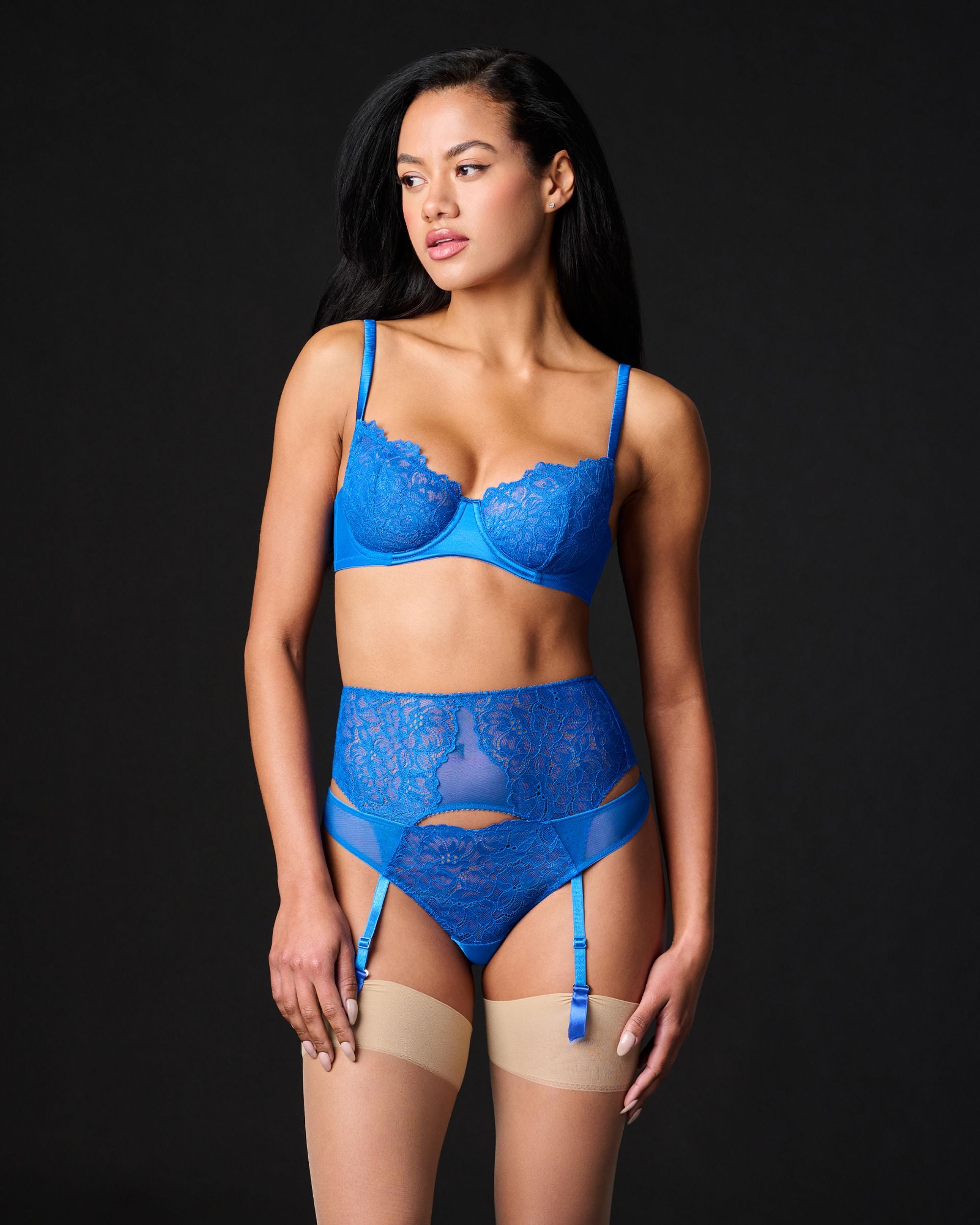 Journelle Lexi Suspender Belt in blue