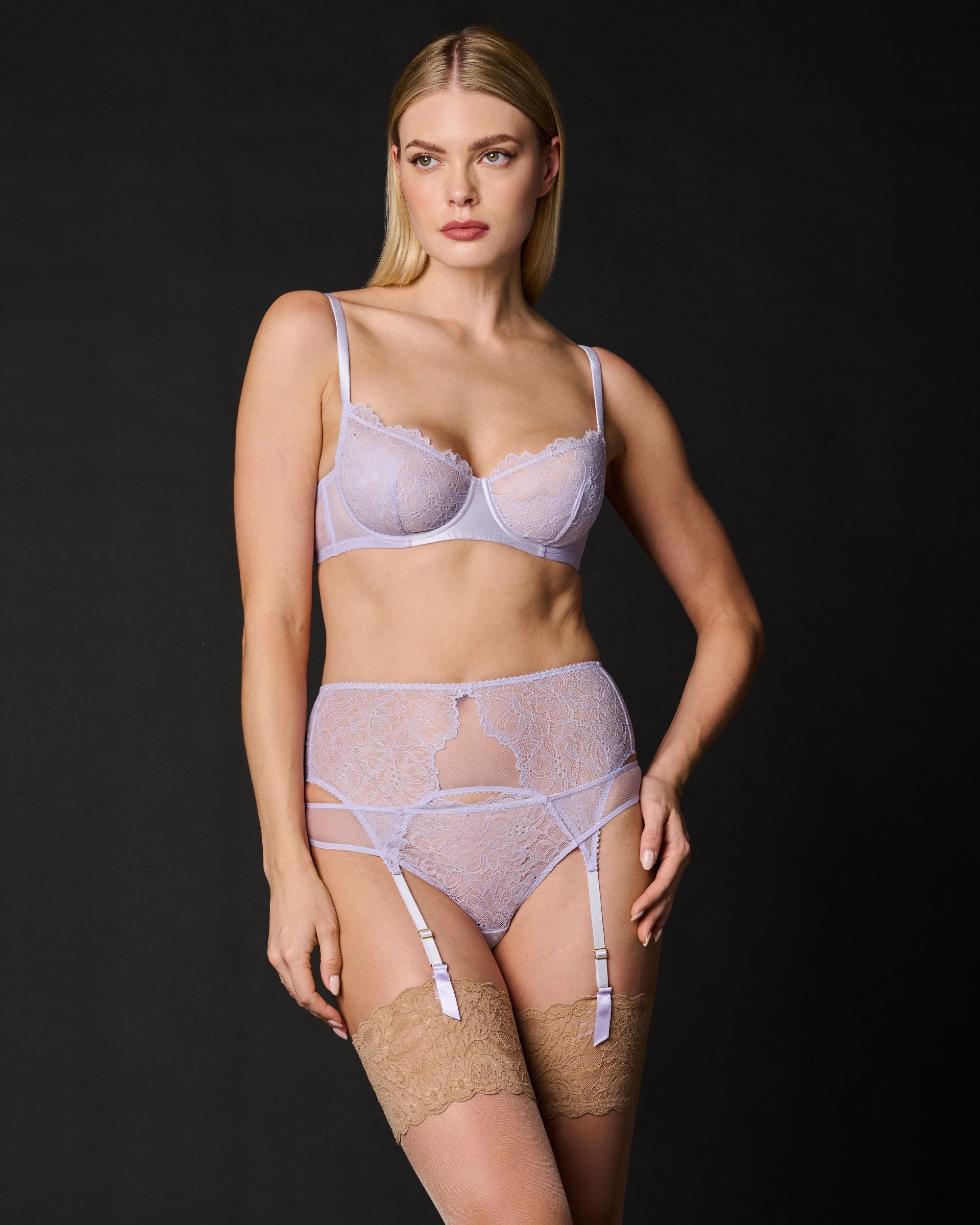 Journelle Lexi Suspender Belt in purple