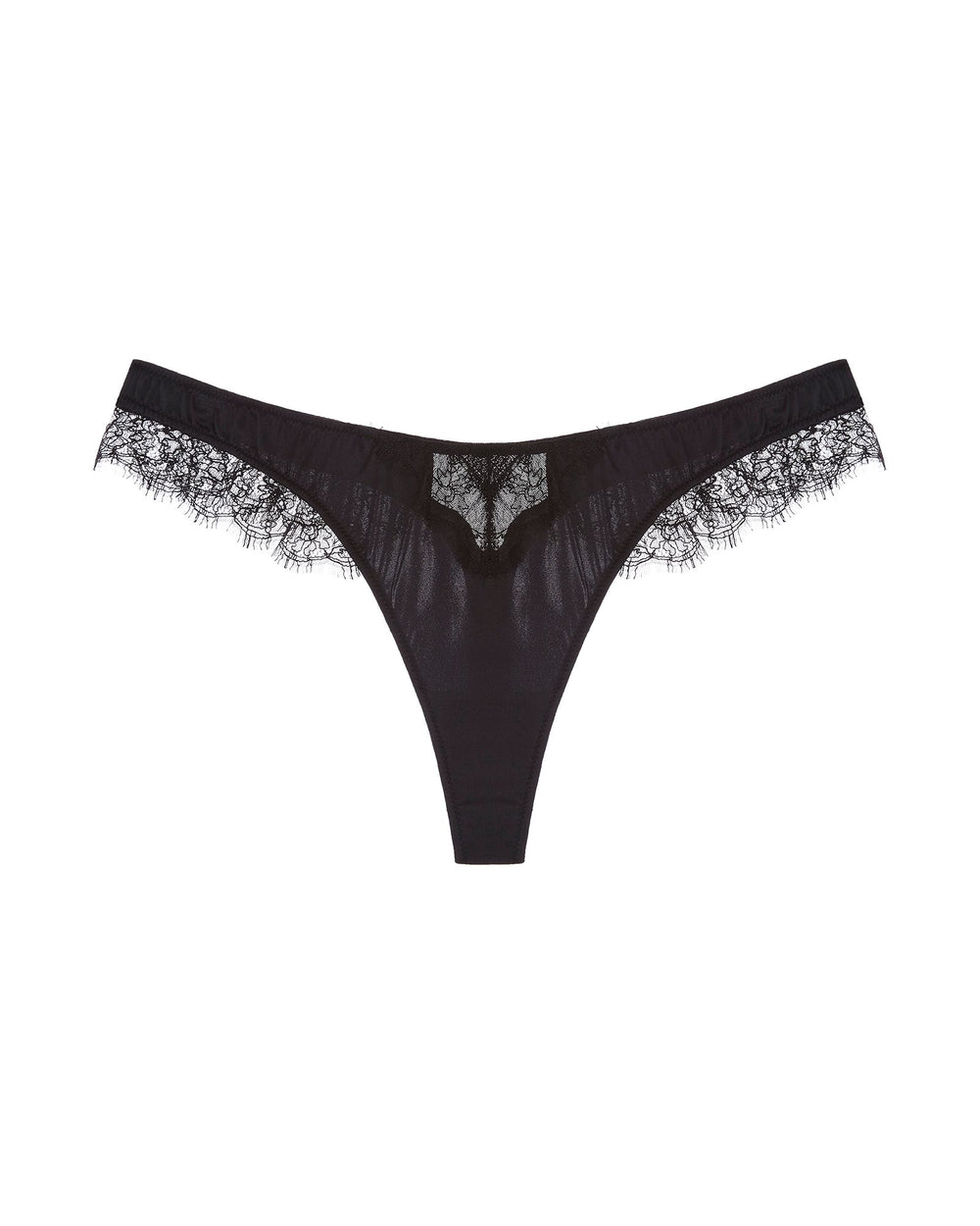 Kiki de Montparnasse Lace Inset Thong in black