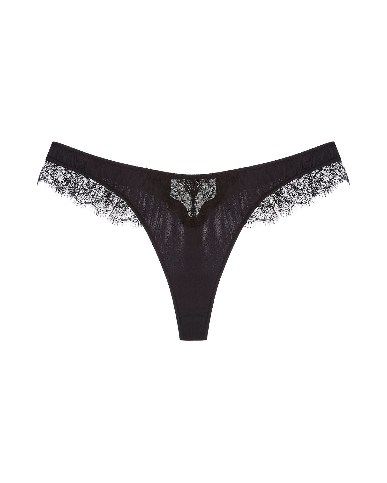 Kiki de Montparnasse Lace Inset Thong in black