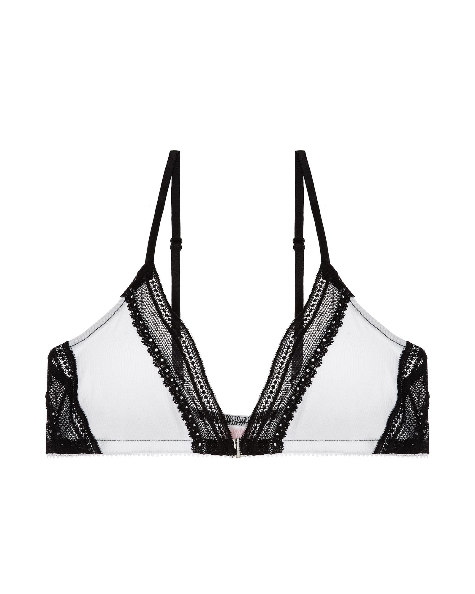 Only Hearts Feather Weight Rib Bralette with Lace in white