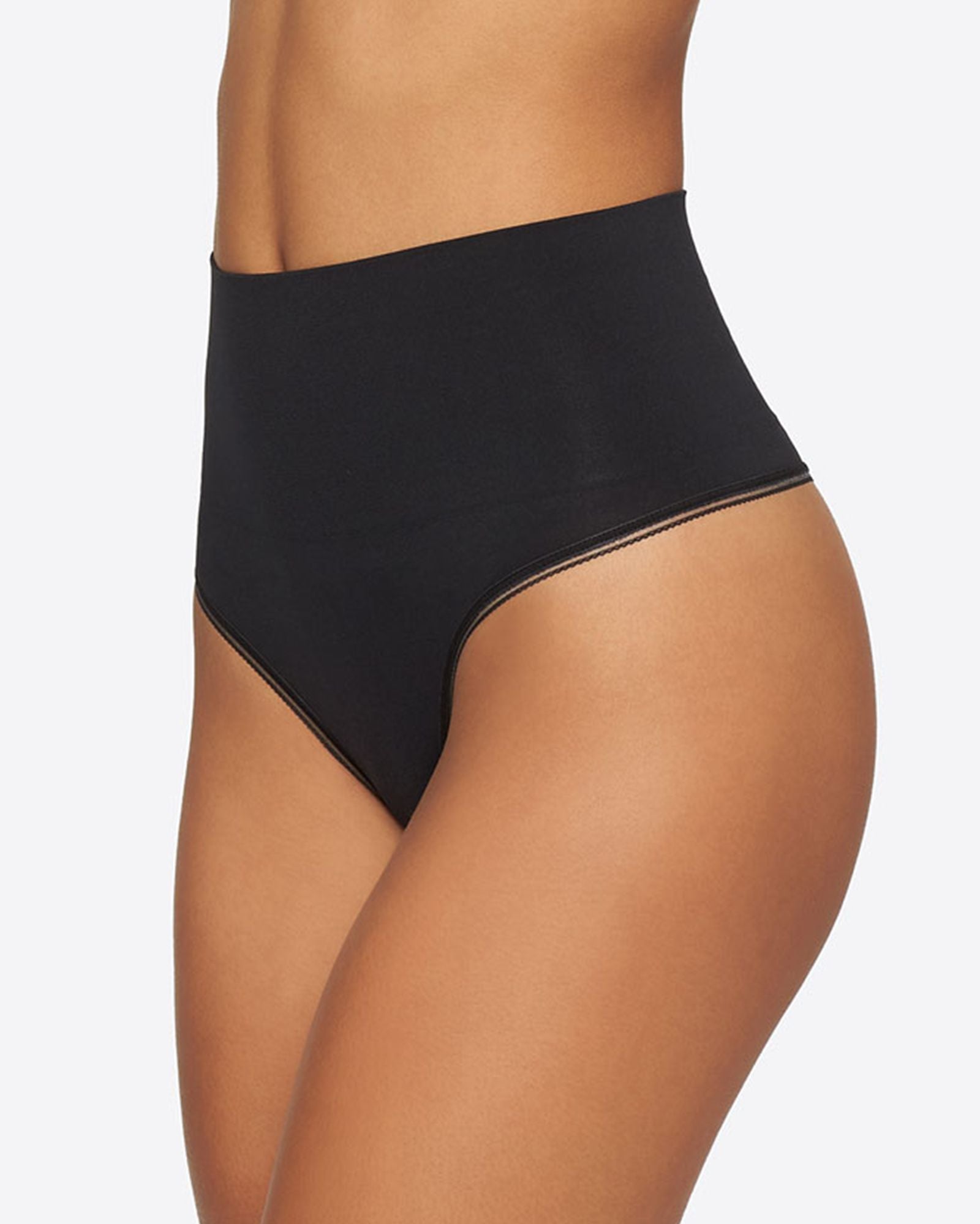 Yummie by Heather Thomson Ultra Light Seamless Thong in black