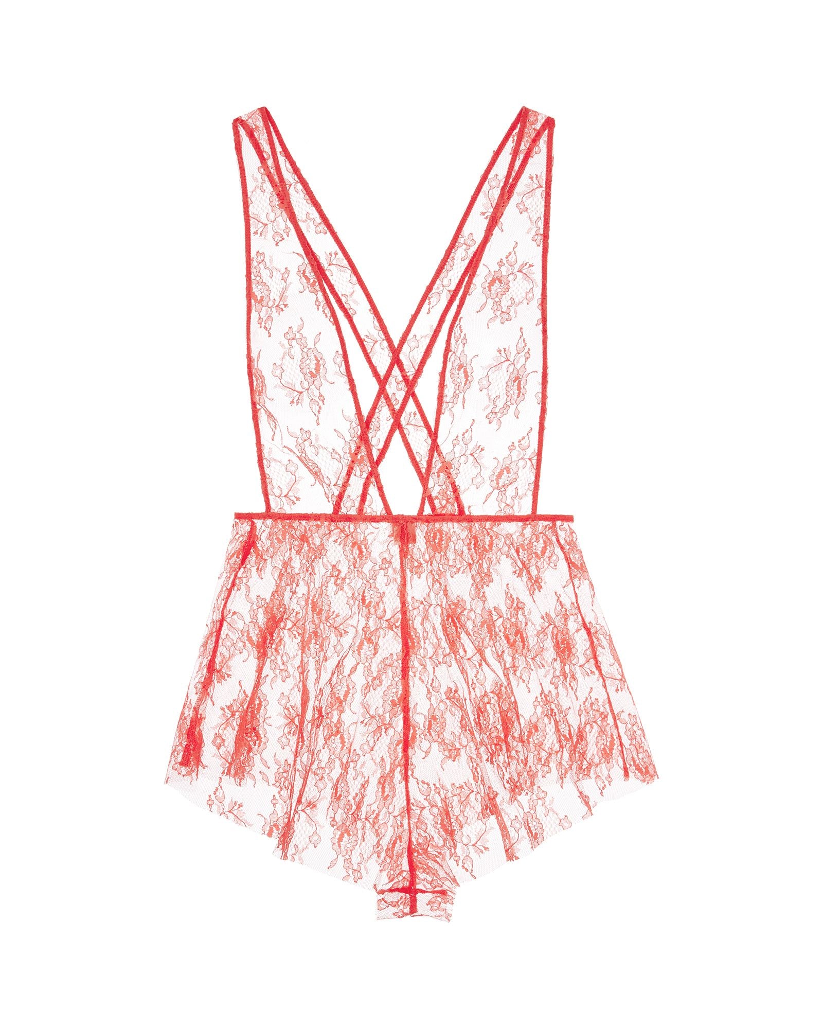 Only Hearts Chantilly Lace Coucou Teddy in orange