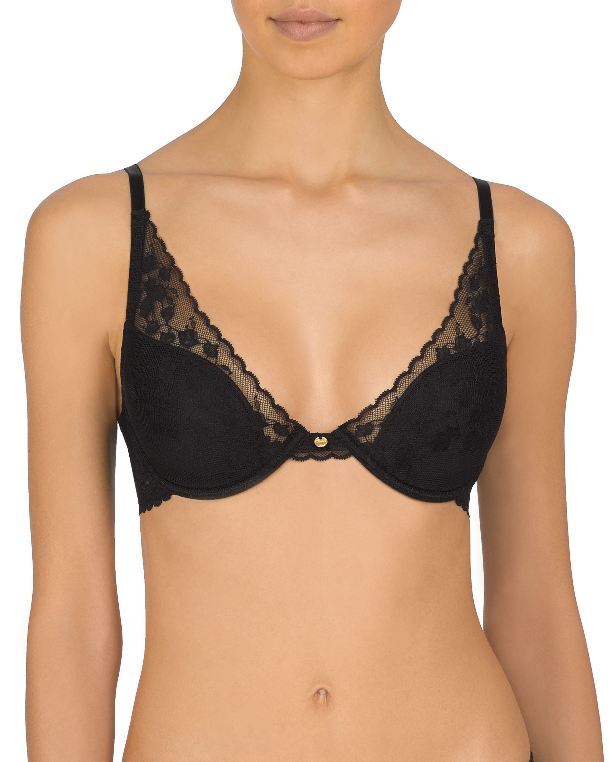 Natori Cherry Blossom Convertible Underwire Bra in black