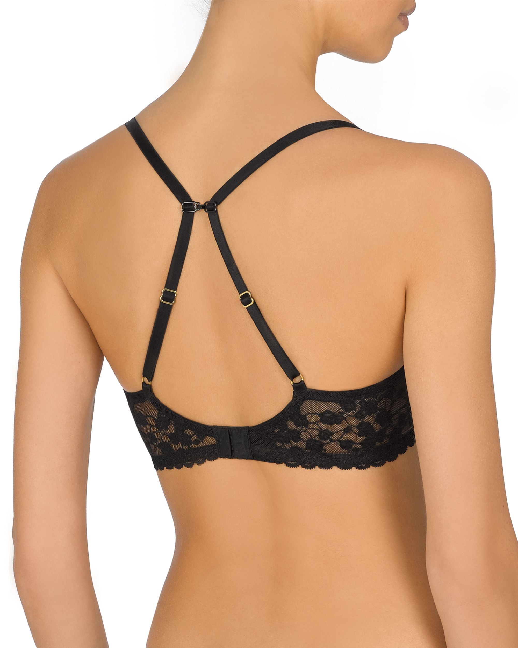 Natori Cherry Blossom Convertible Underwire Bra in black