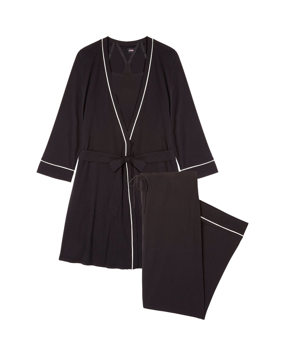 Cosabella Bella Maternity 3-Piece Pajama Set in black
