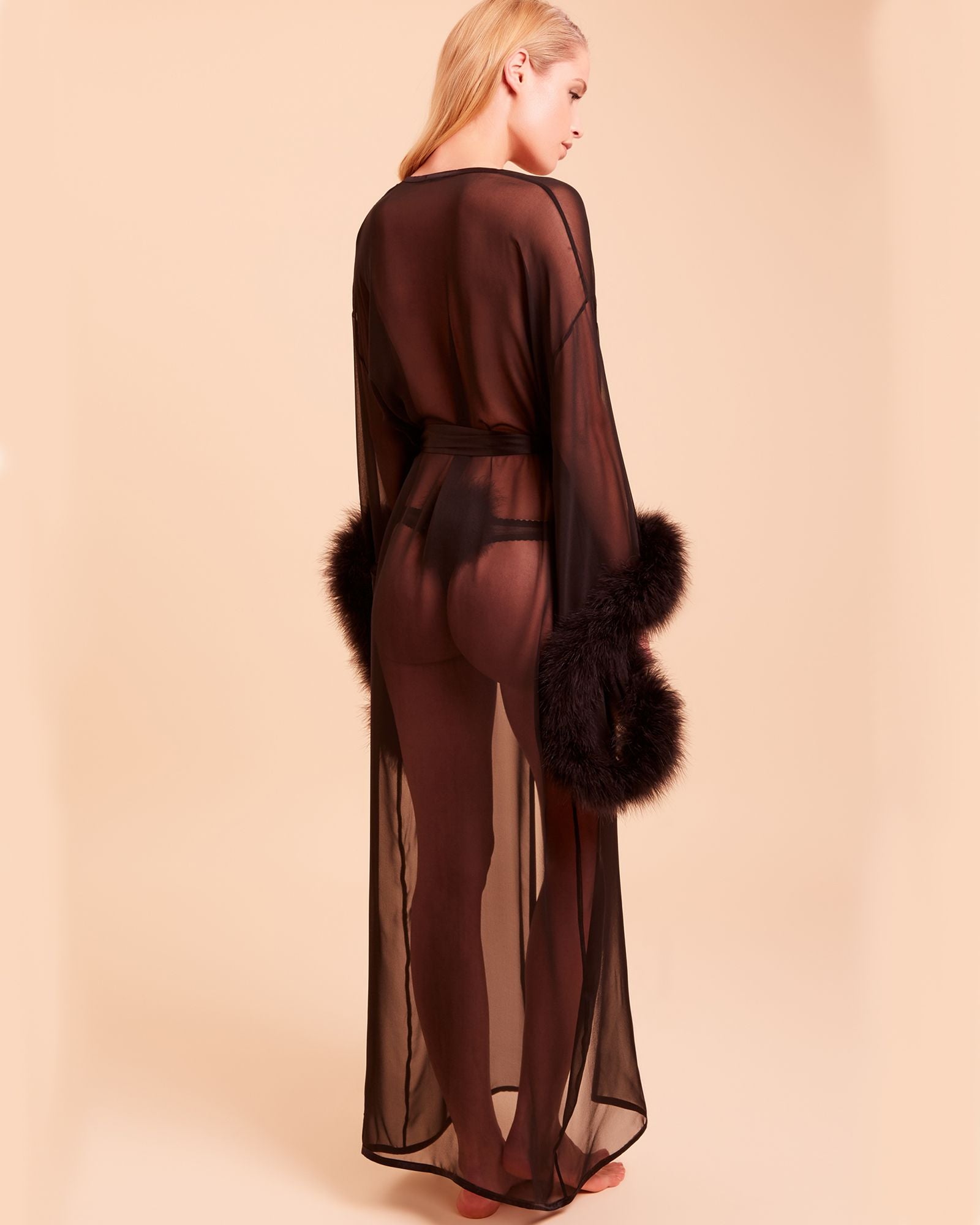 Gilda & Pearl Diana Floor Length Kimono in black