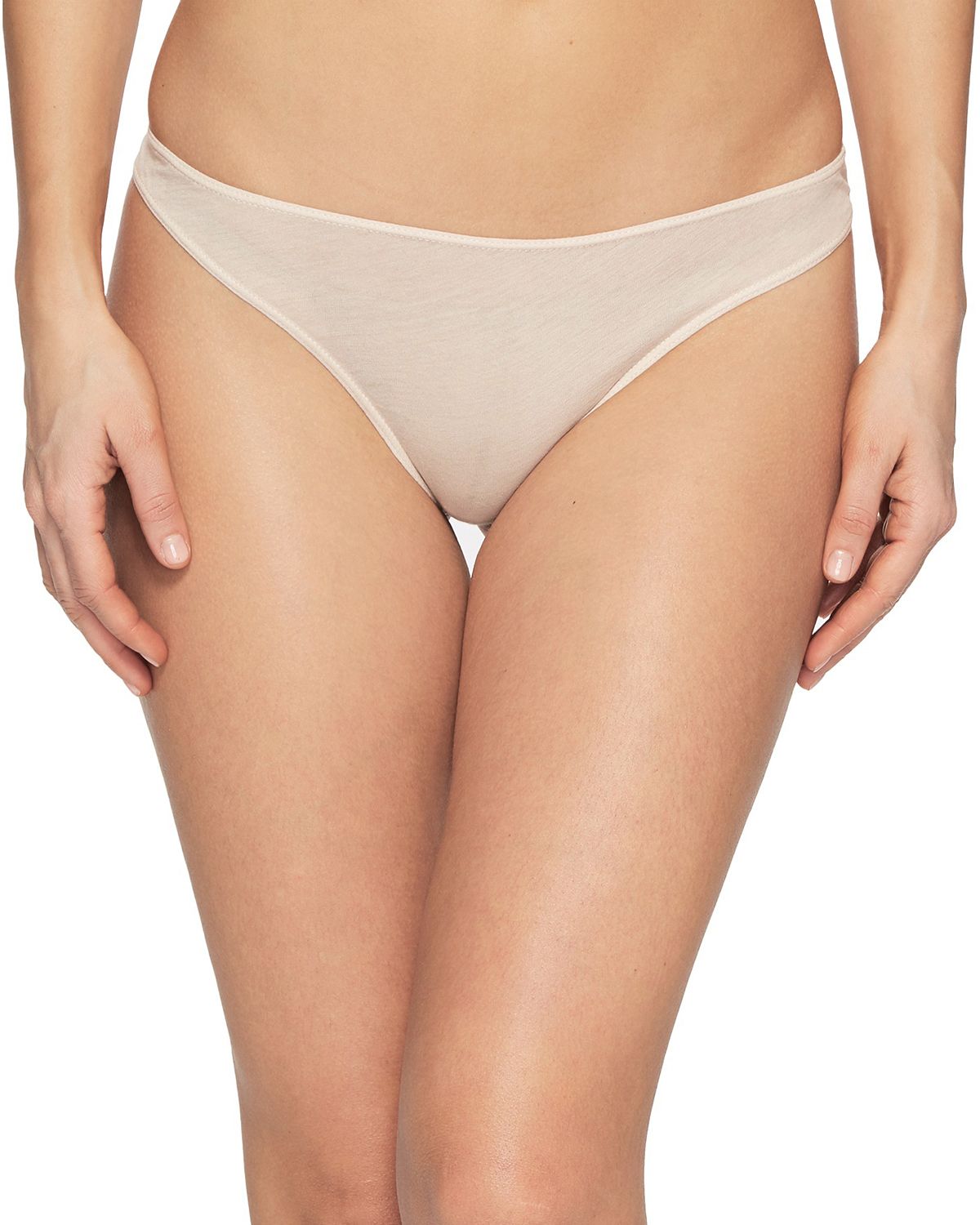 Skin Organic Pima Cotton Thong in beige