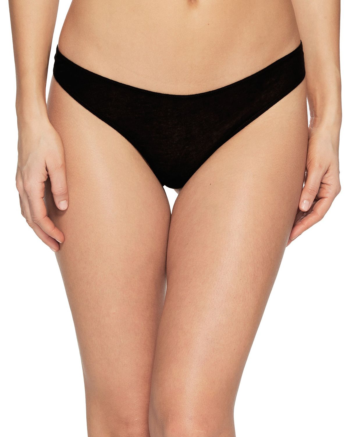 Skin Organic Pima Cotton Thong in black